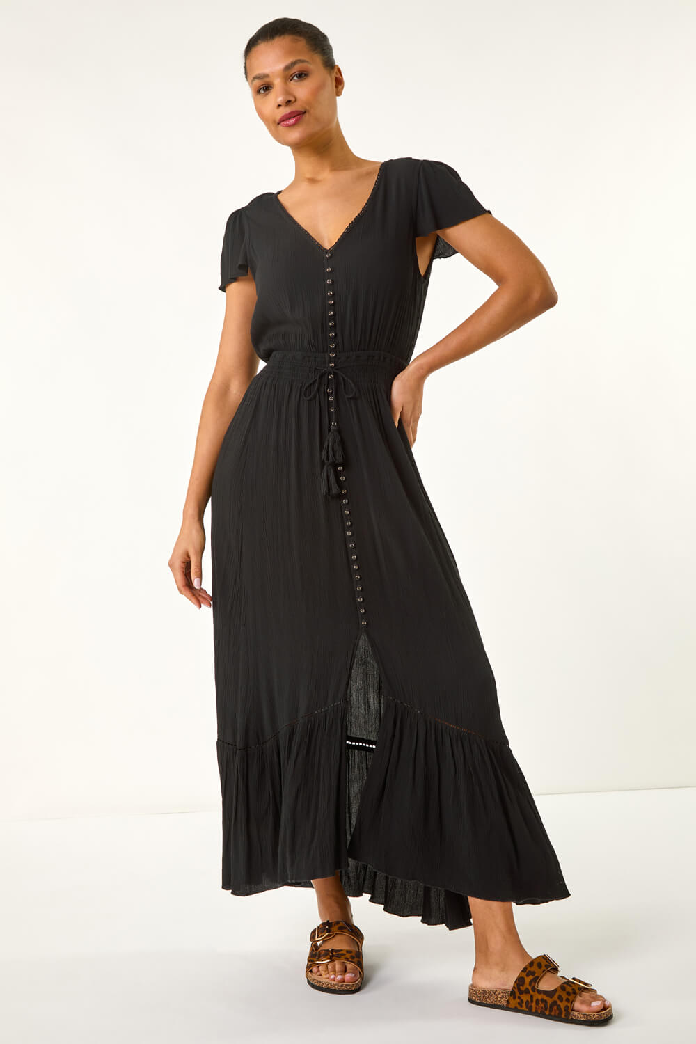 floral black maxi dress Print Cotton Color:As Photo(Pink) Elegant A-Line Floral Wedding Cowl Neck Dresses
