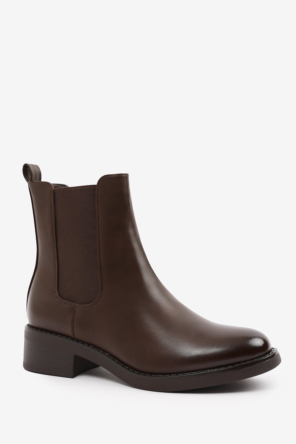 Dark Brown 'Serna' Ankle Boot With Elastic Panel, Image 2 of 4