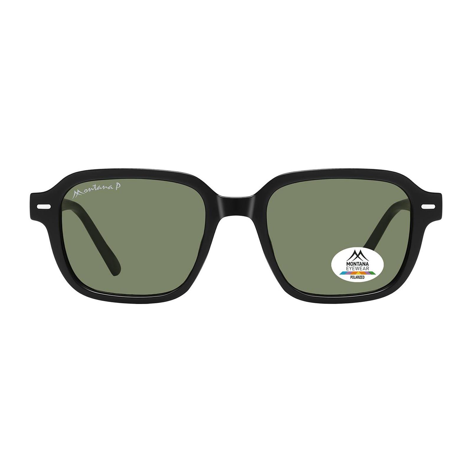 Black Montana Black Rectangle Black Green Polarized MP177, Image 1 of 3