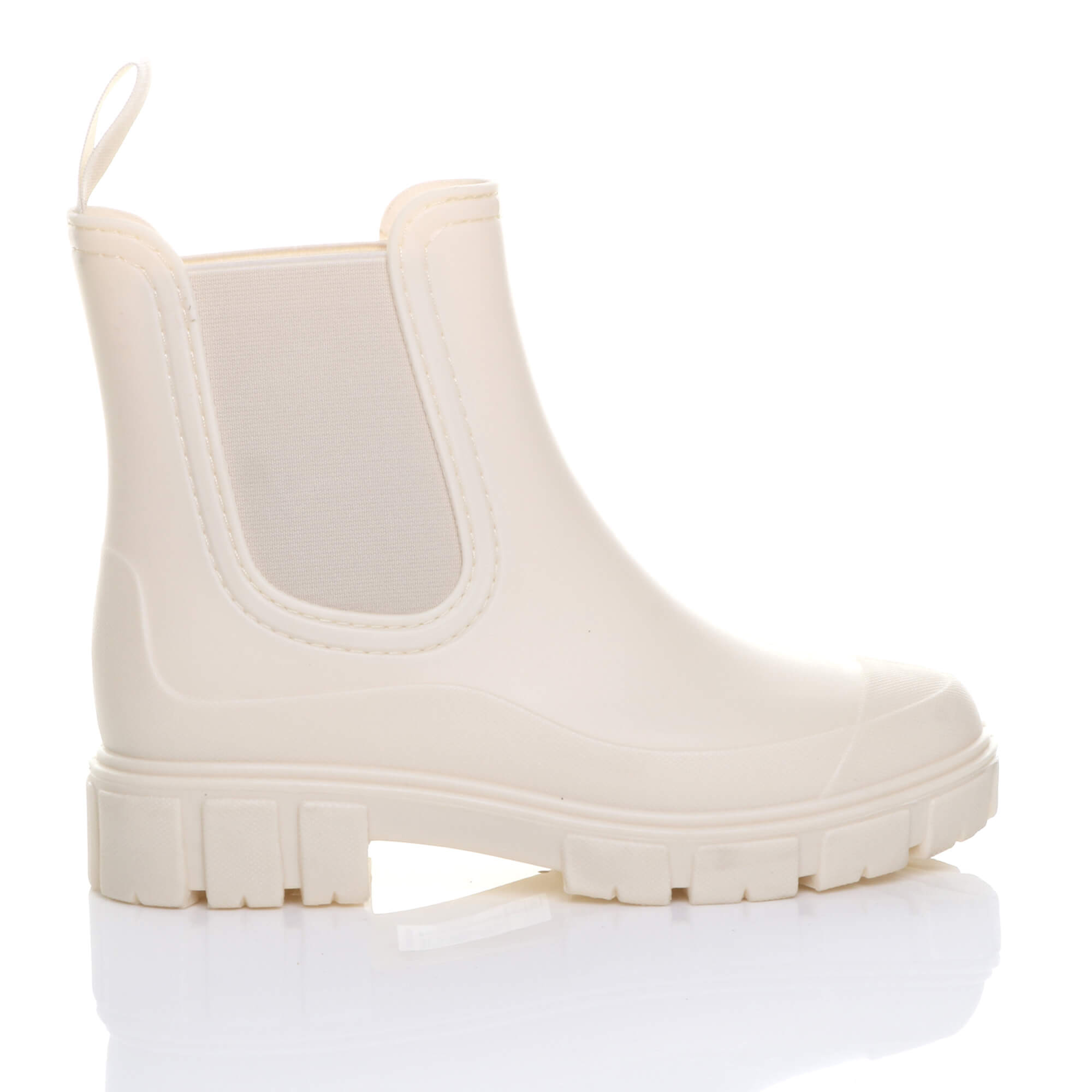 Beige Wellies Chelsea Ankle Boots Wellingtons, Image 4 of 5