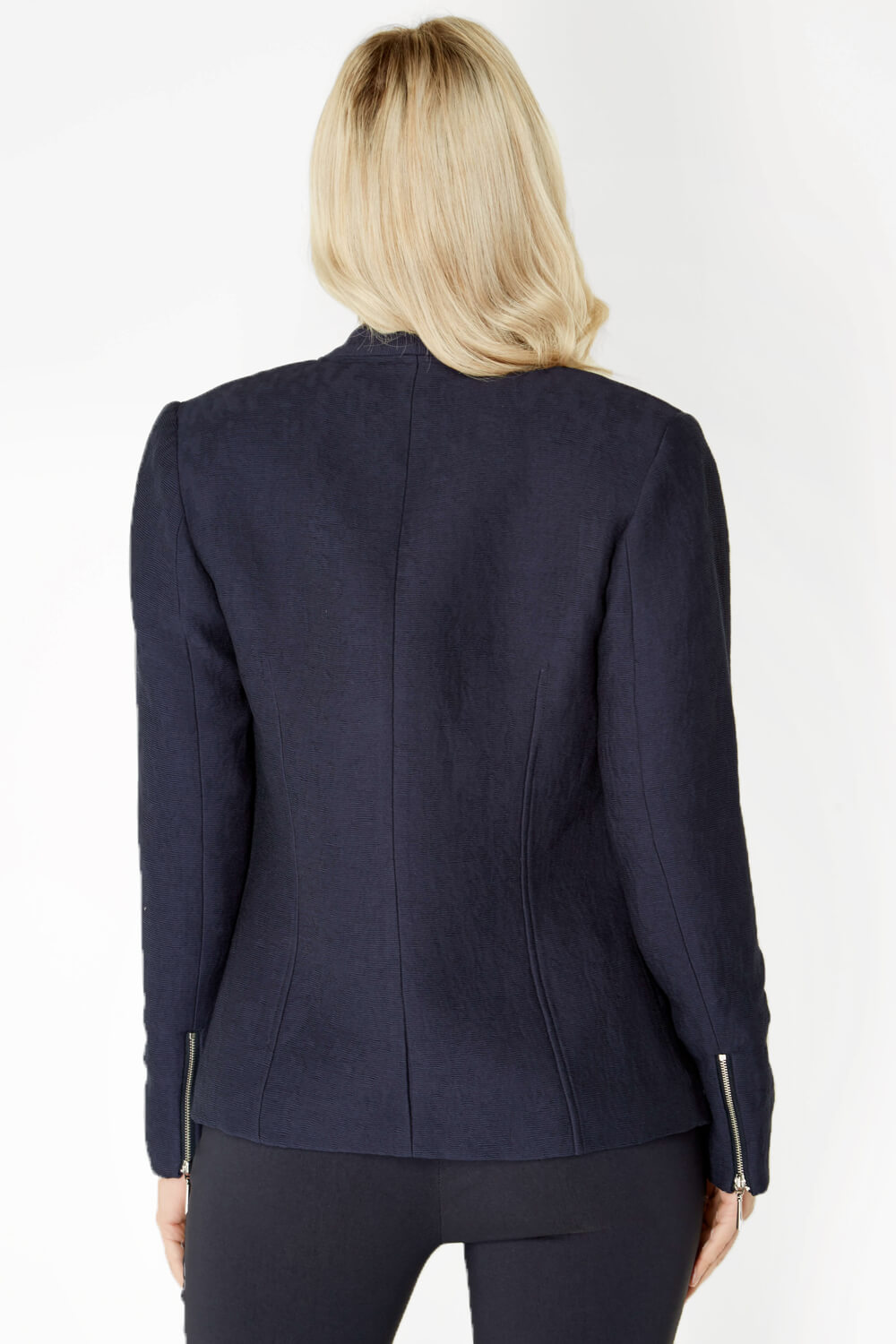 Navy Pleat Tailored Jacket, Image 3 of 5