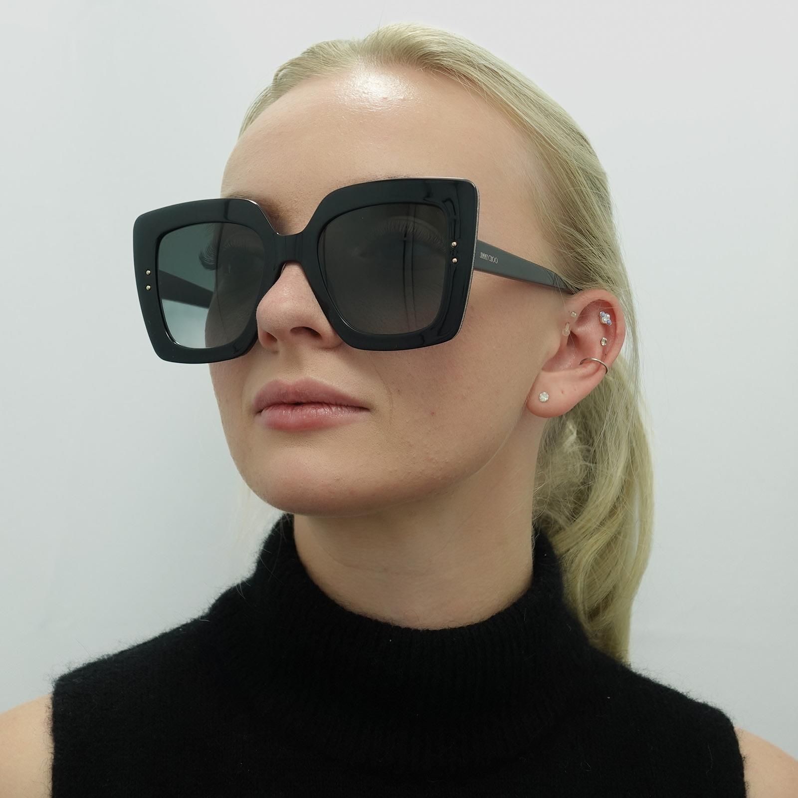 Black Jimmy Choo Black Square Black Dark Grey Gradient AURI/G/S, Image 5 of 6