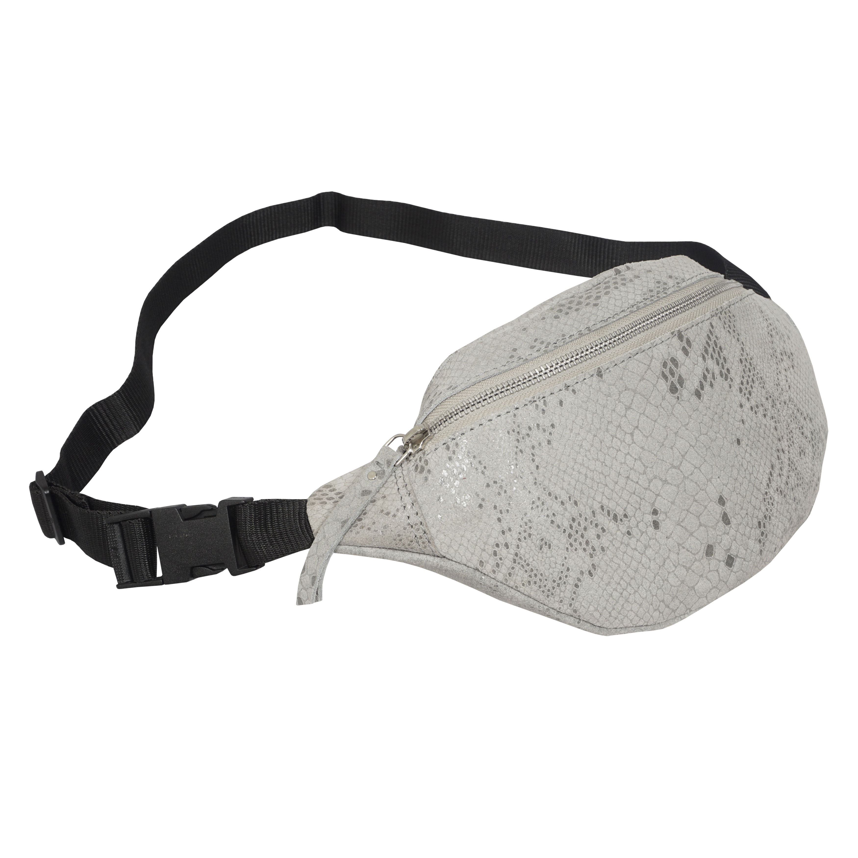 Grey 'NOAH' Real Leather Bum Belt Bag, Image 5 of 6