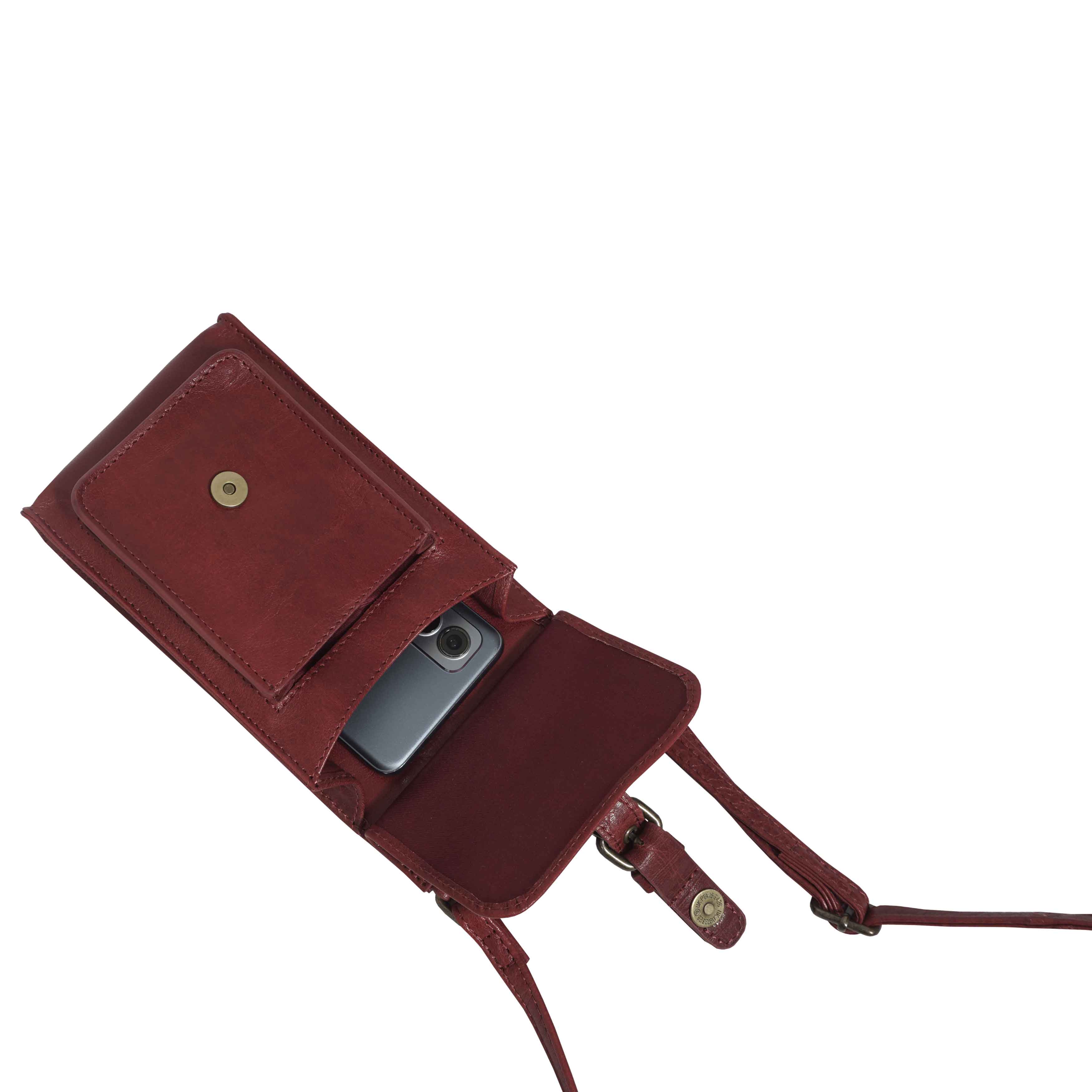 Red 'MYLA' Real Leather Mobile Phone Crossbody Bag, Image 5 of 6