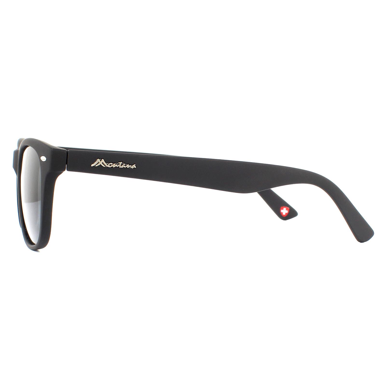 Black Montana Black Rectangle Matte Black Rubbertouch Black Smoke Polarized Sunglasses, Image 3 of 4