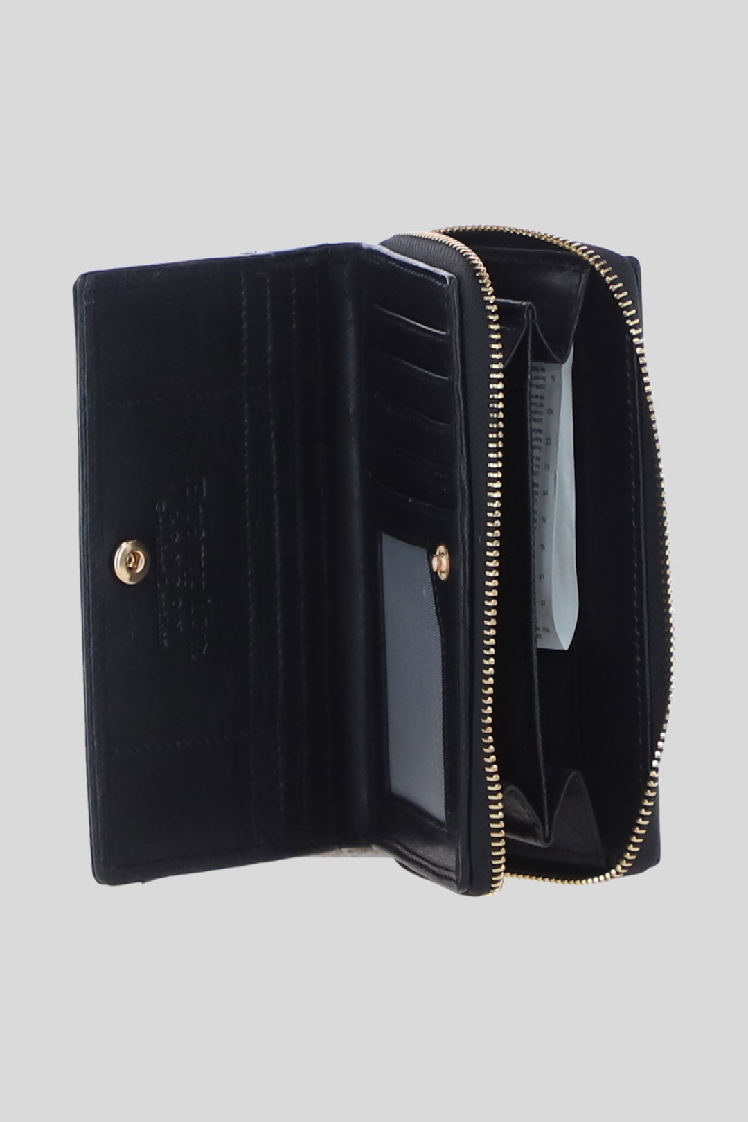 Black Hair-On Real Leather RFID Zip-Around Purse, Image 2 of 3
