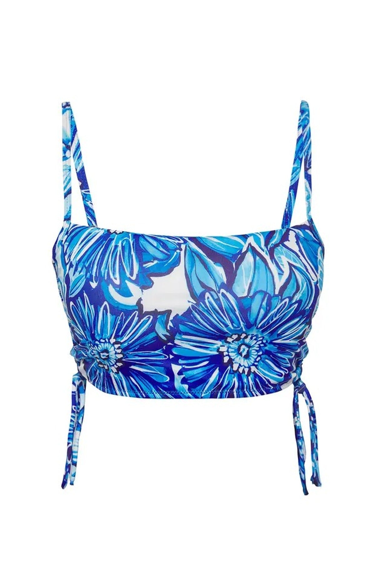 Multi Square Neck Ruched Side Detail Bikini Top, Image 2 of 4