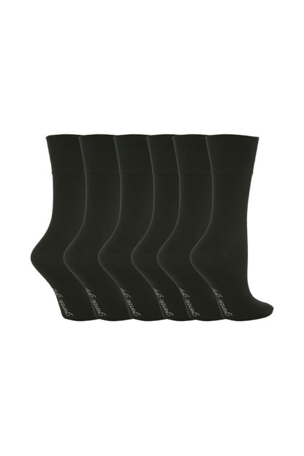 Black 6 Pairs Non Elastic Socks, Image 1 of 5