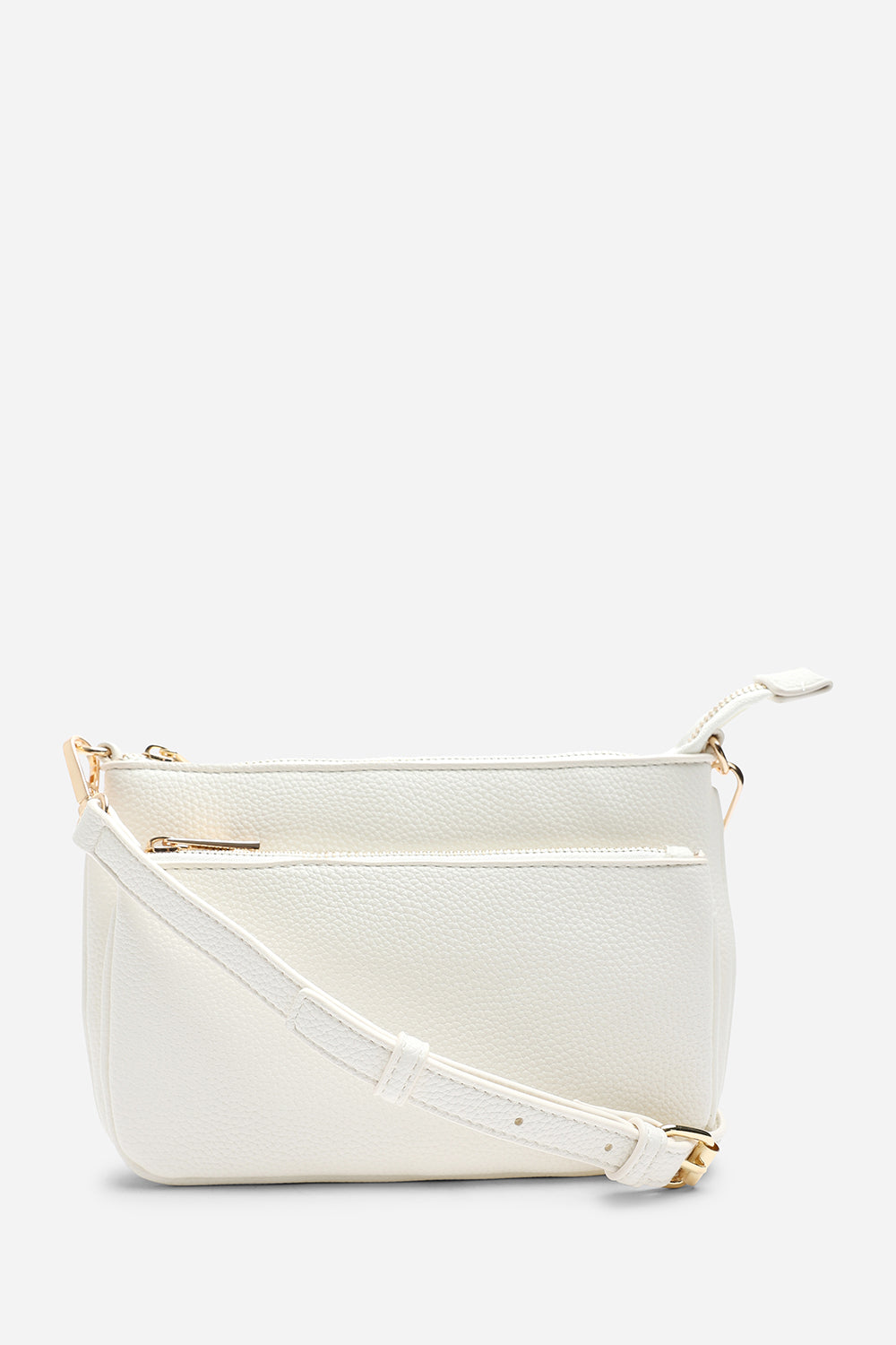 Cream Elani Small Double Zip Cross Body Bag, Image 4 of 7