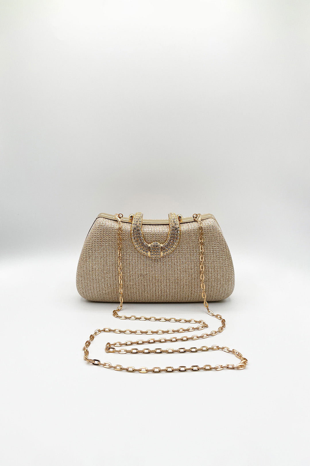 Gold Gold Shimmer Clutch Bag, Image 5 of 5