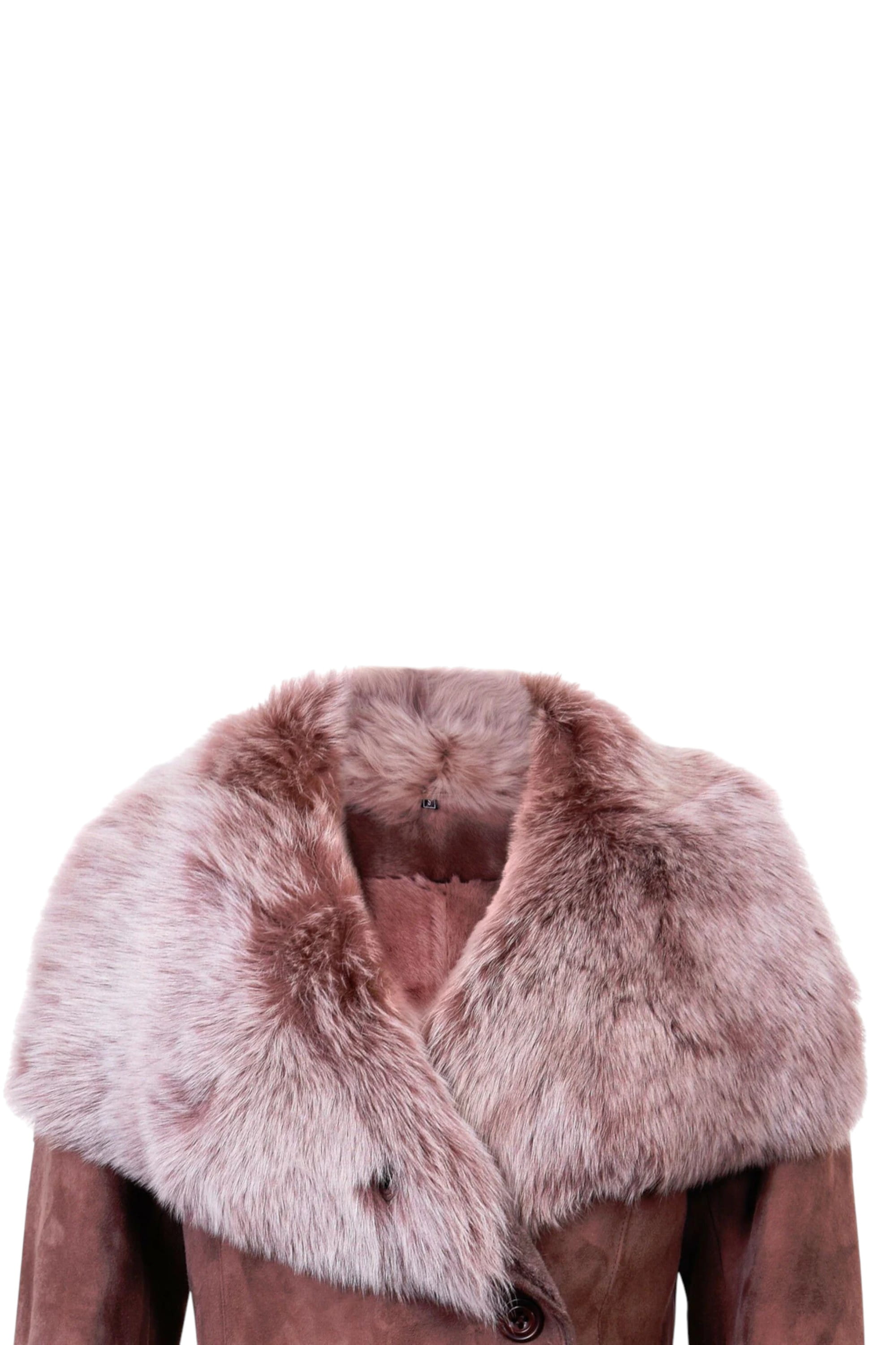 Brown Toscana Collar Merino Shearling Coat, Image 4 of 4