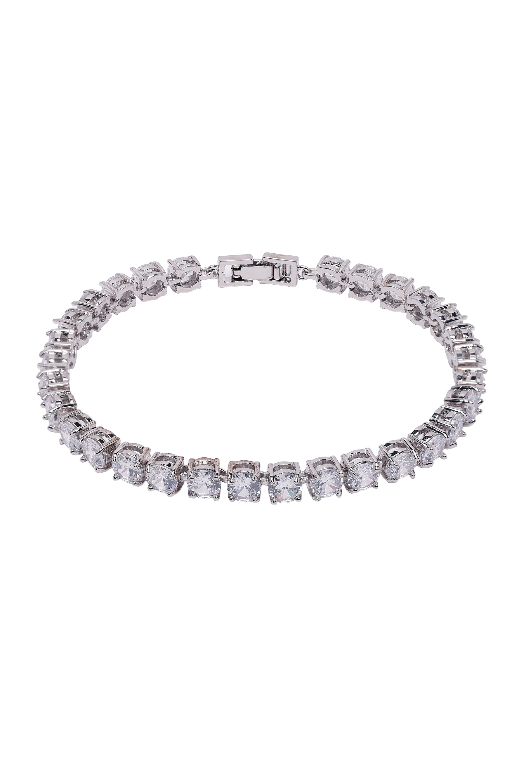 Metallic Diva Delicate Bezel Tennis Bracelet