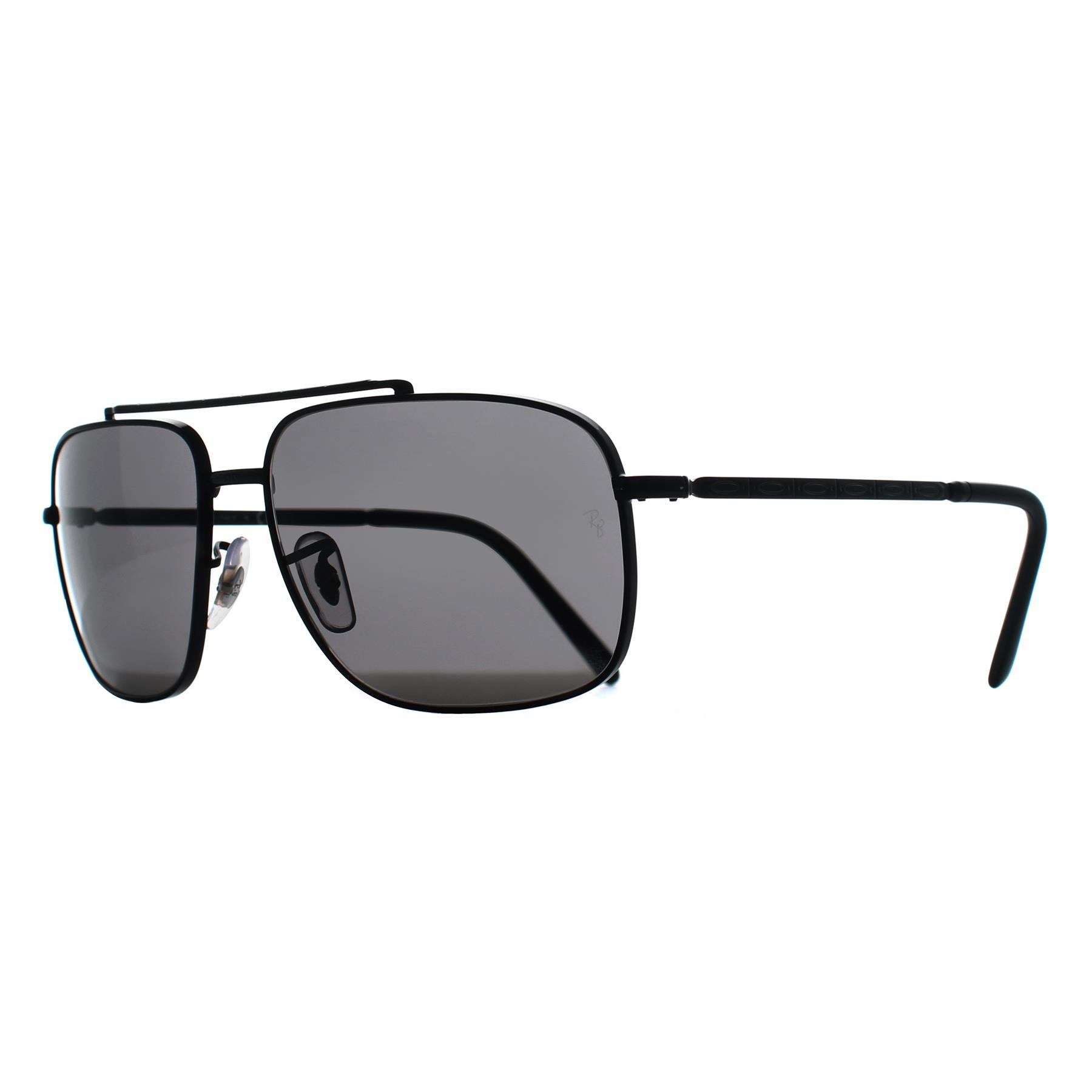 Black Ray-Ban Black Rectangle Polished Black Dark Grey RB3796, Image 2 of 3