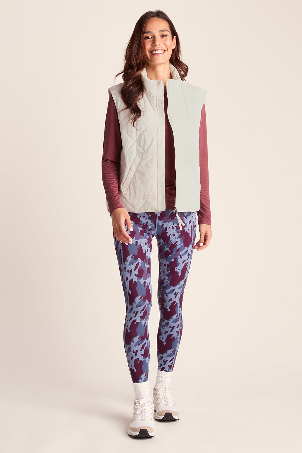 Cream Slaley Insulated Relaxed Fit Gilet, Image 4 of 6