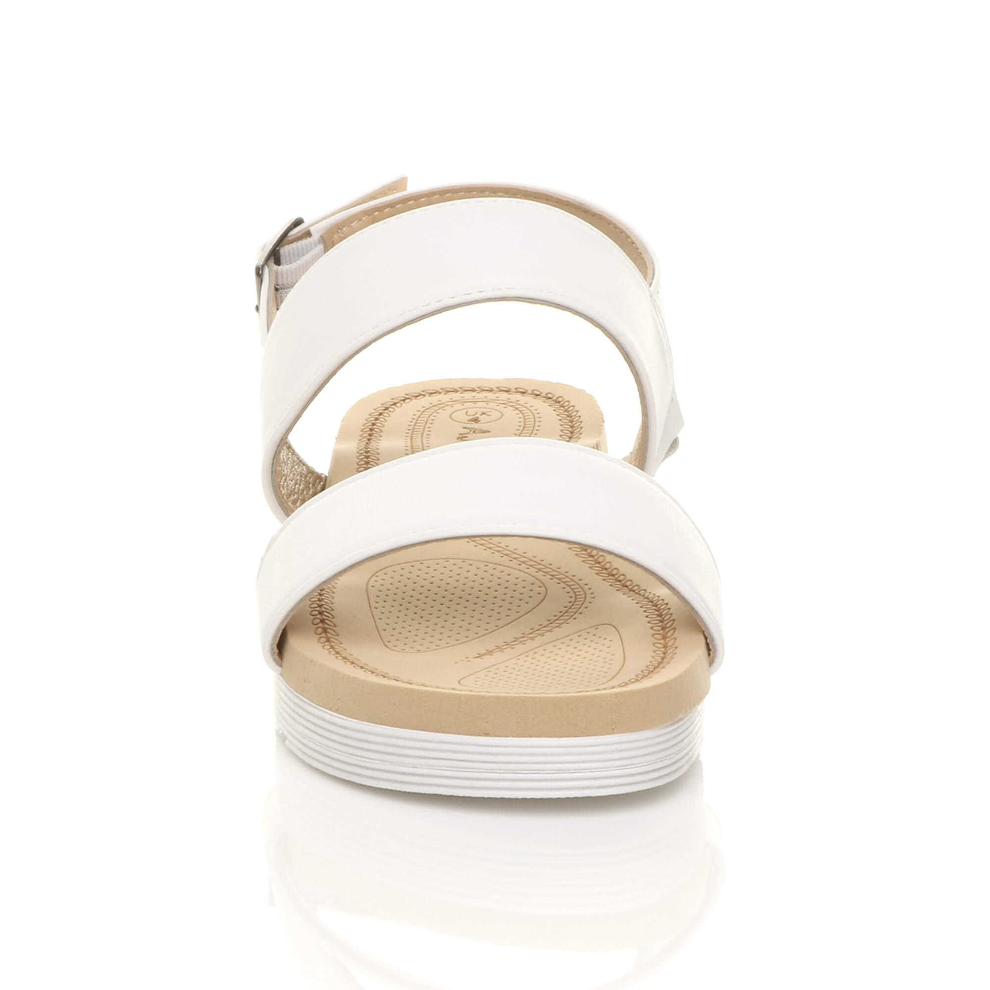 White AJVANI White Flatform Strappy Sandals, Image 6 of 6