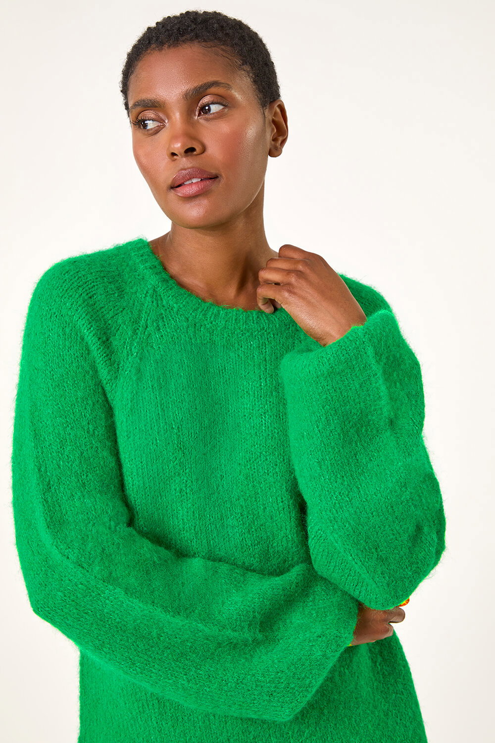 Green Soft Knit Blouson Jumper, Image 5 of 6