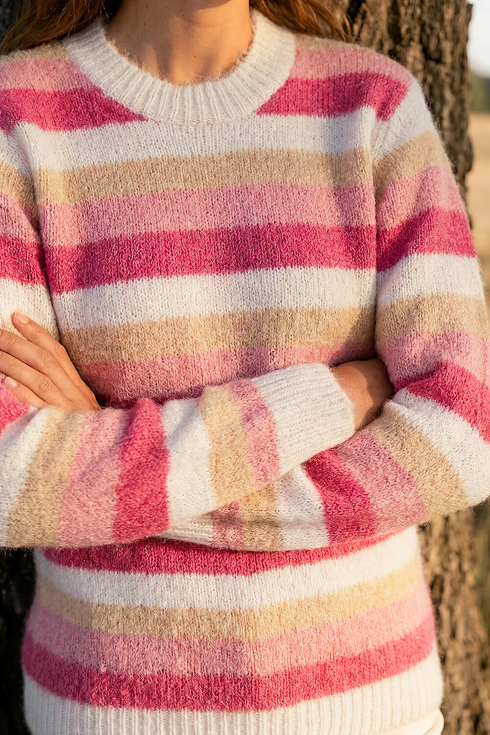 Pink Stripe Soft Knit Jumper, Image 5 of 4