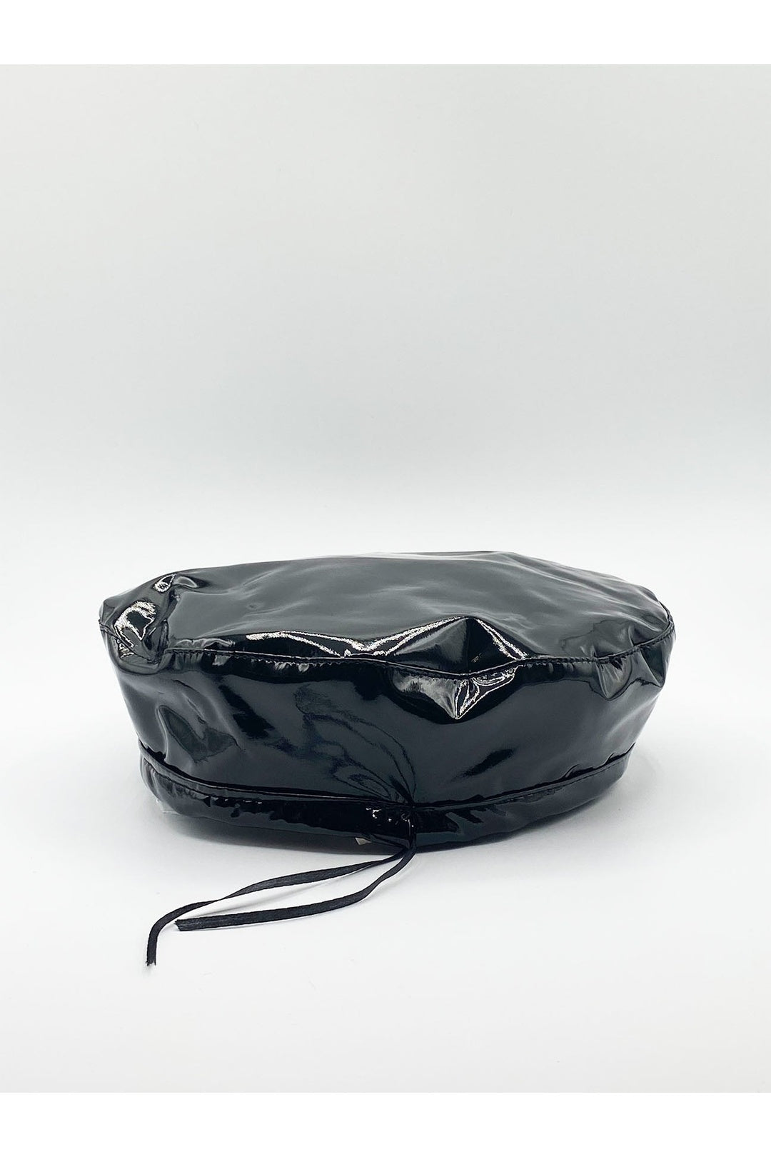 Black Wet Look Beret In Black, Image 4 of 4