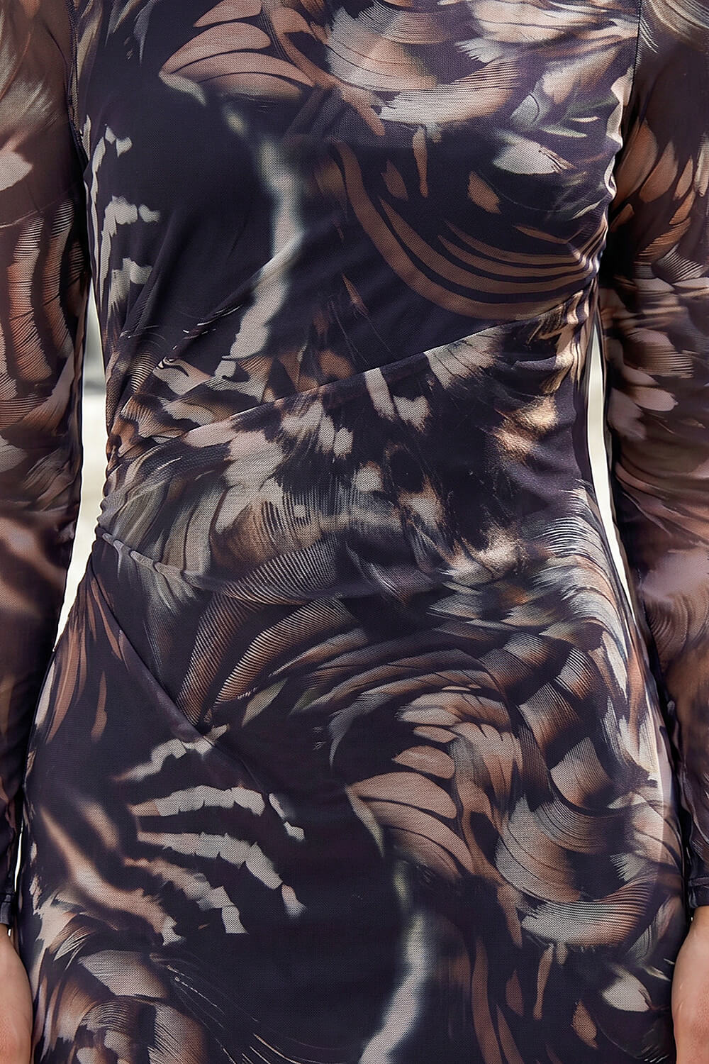 Chocolate Petite Abstract Mesh Dress, Image 5 of 4