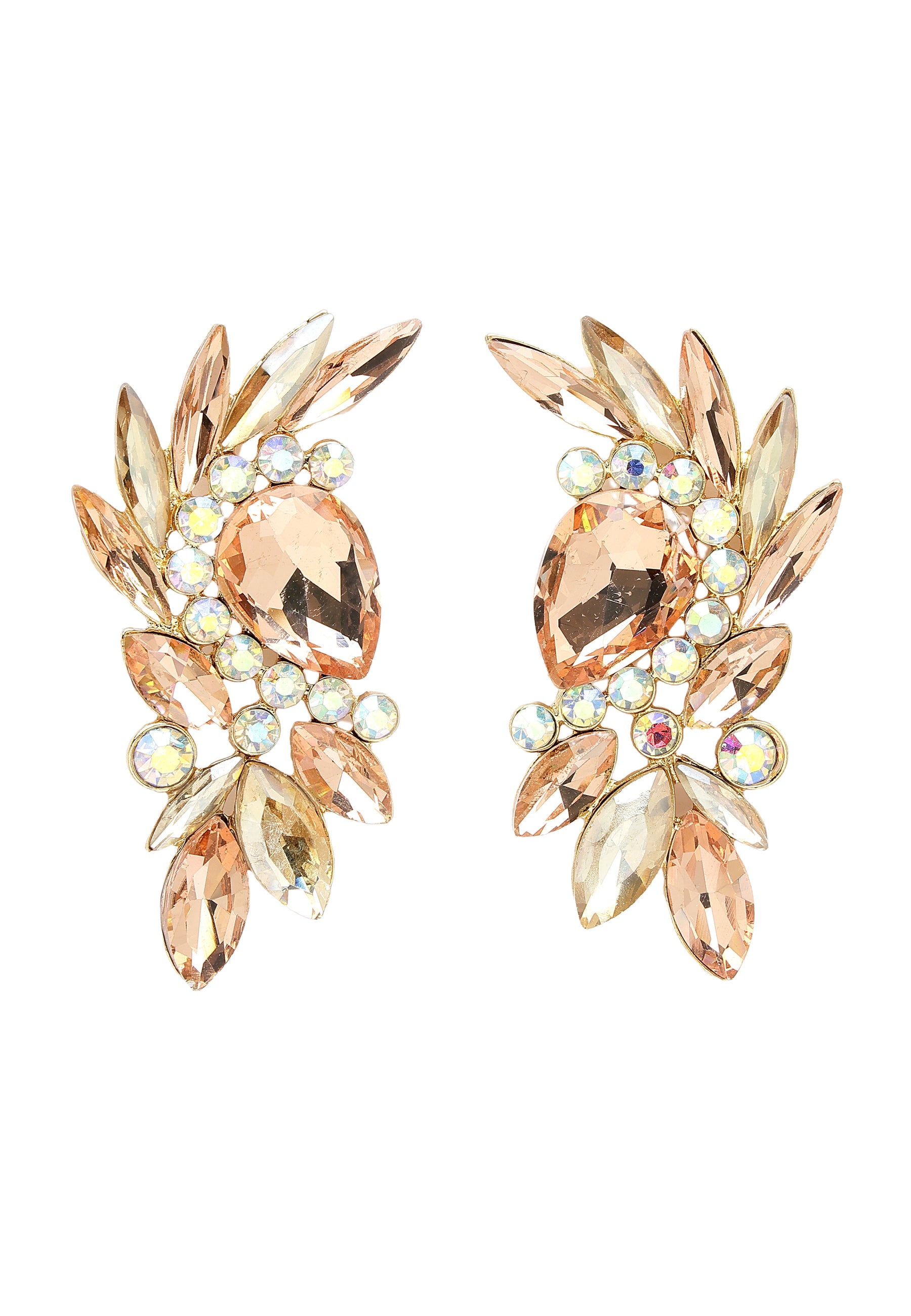 Black Diva Collection Leafy Stud Earrings