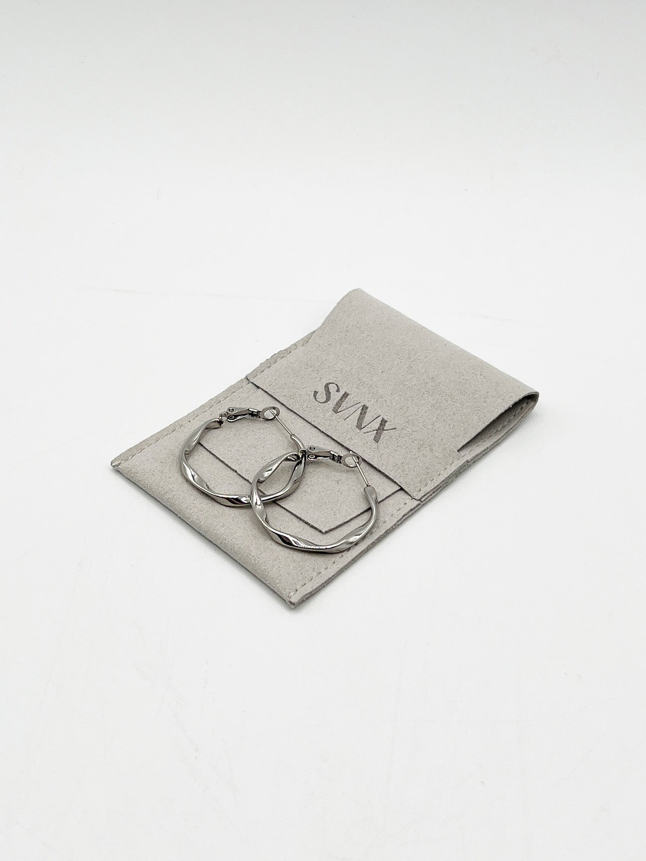 Silver Twist Hoops, Image 3 of 5