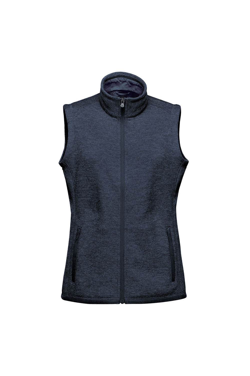 Navy Avalante Knitted Heather Full Zip Gilet, Image 1 of 4