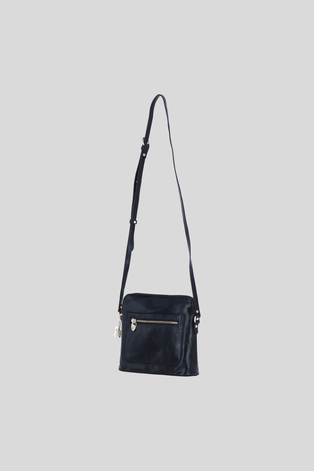 Black Genuine Leather Crossbody Bag with Adjustable Strap, Image 3 of 5