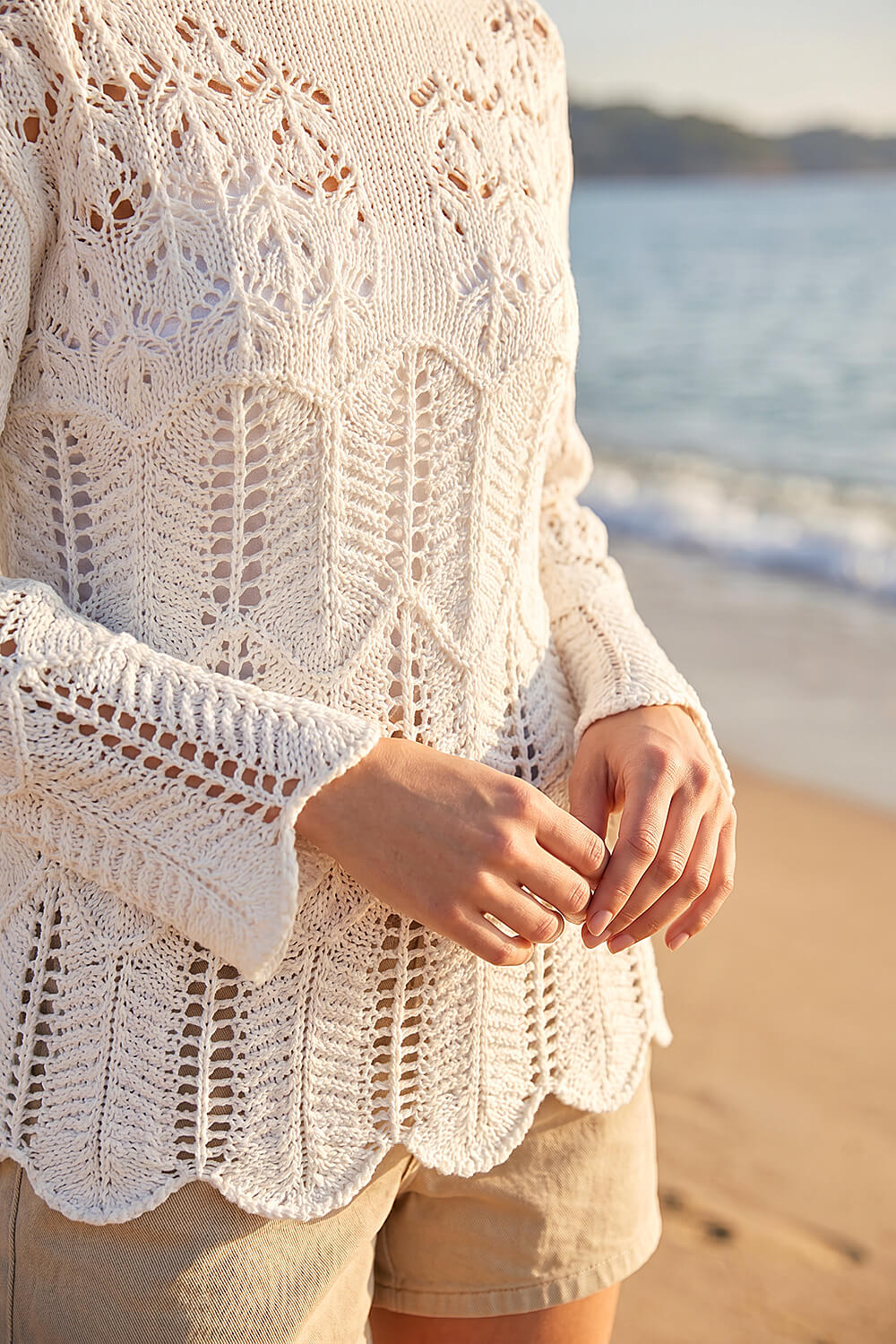 White Petite Open Knit Jumper, Image 5 of 4