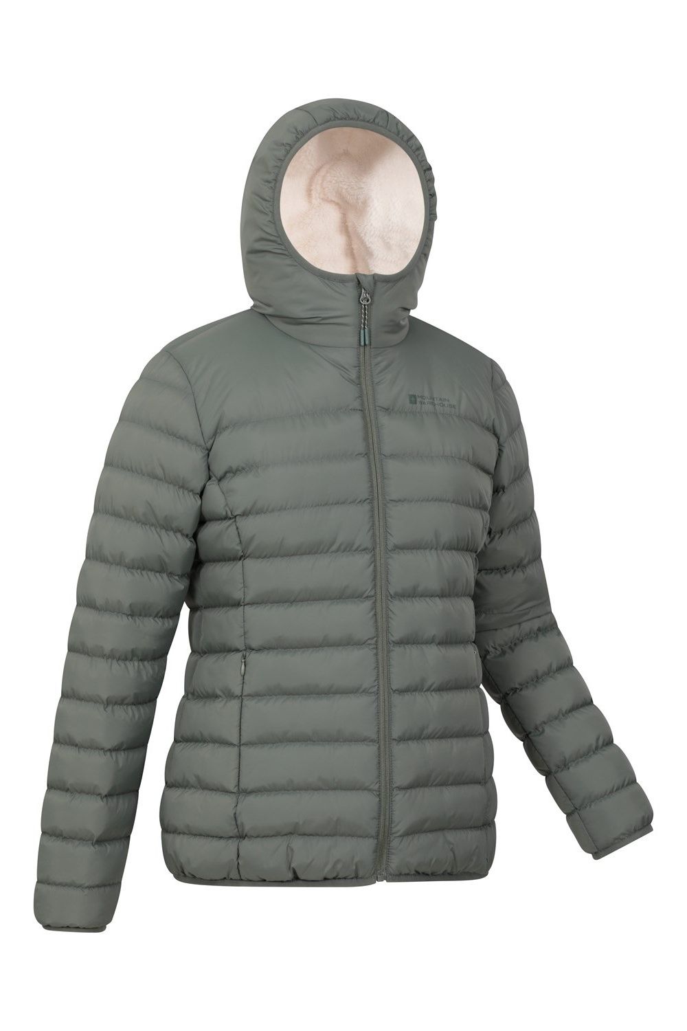 Khaki Faux Fur Lined Padded Jacket, Image 4 of 5