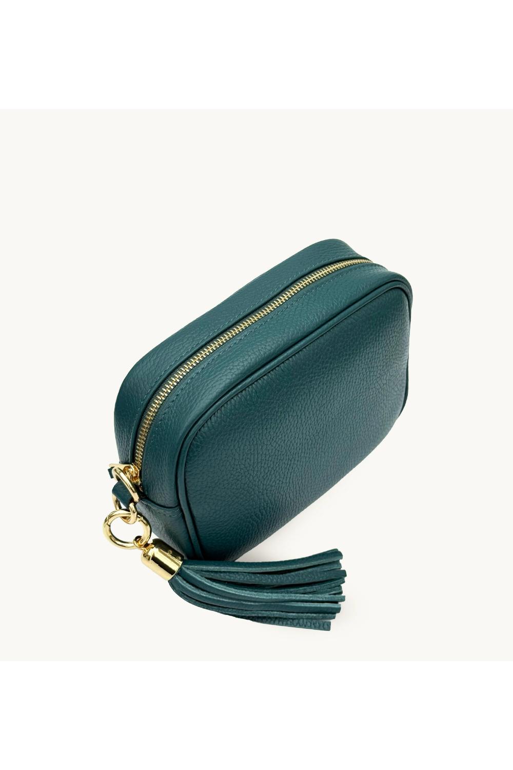 Teal The Tassel Teal Leather Crossbody Bag, Image 3 of 6