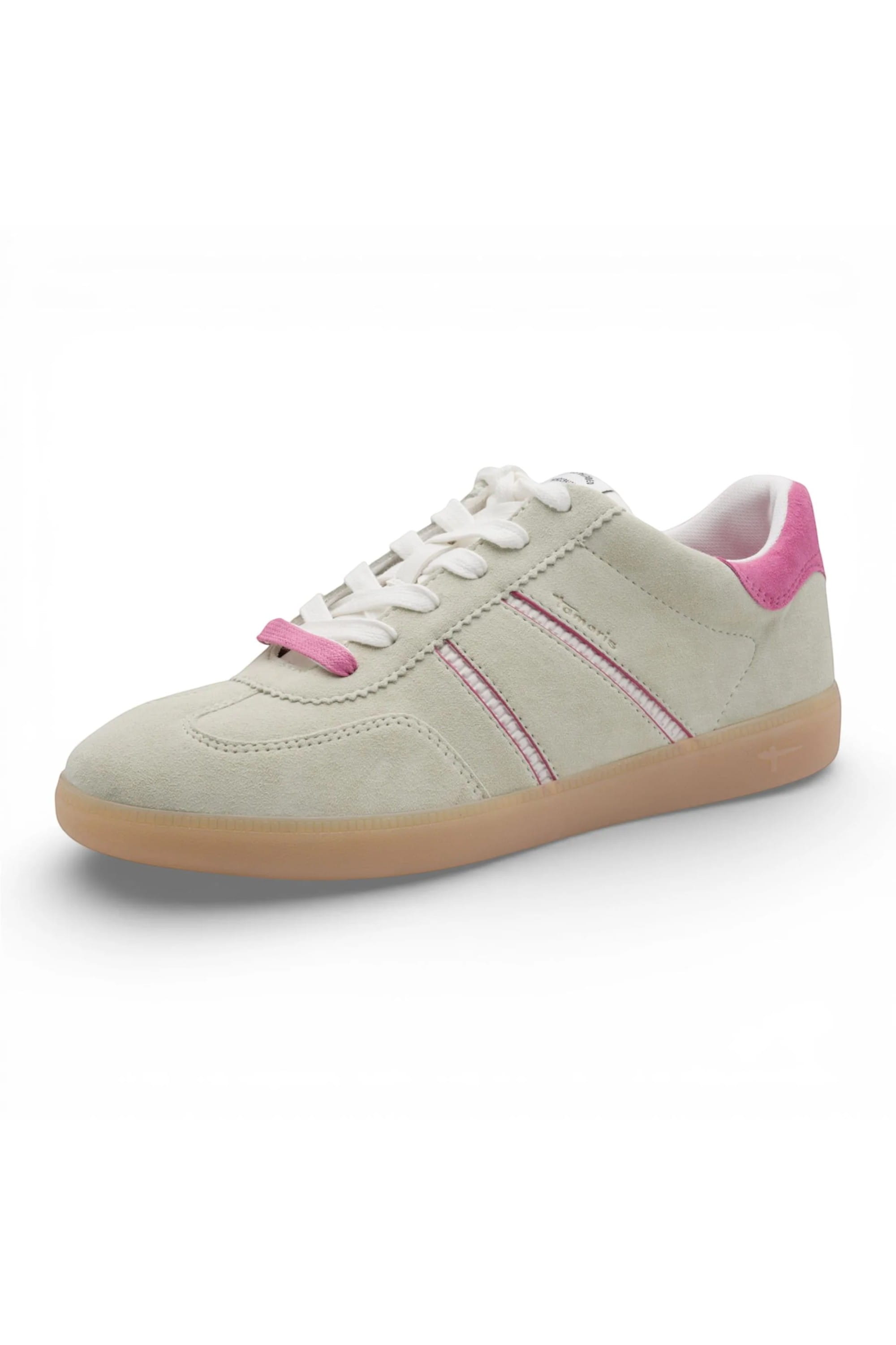 Green Womens Green Pink Leather Sneakers, Image 3 of 8