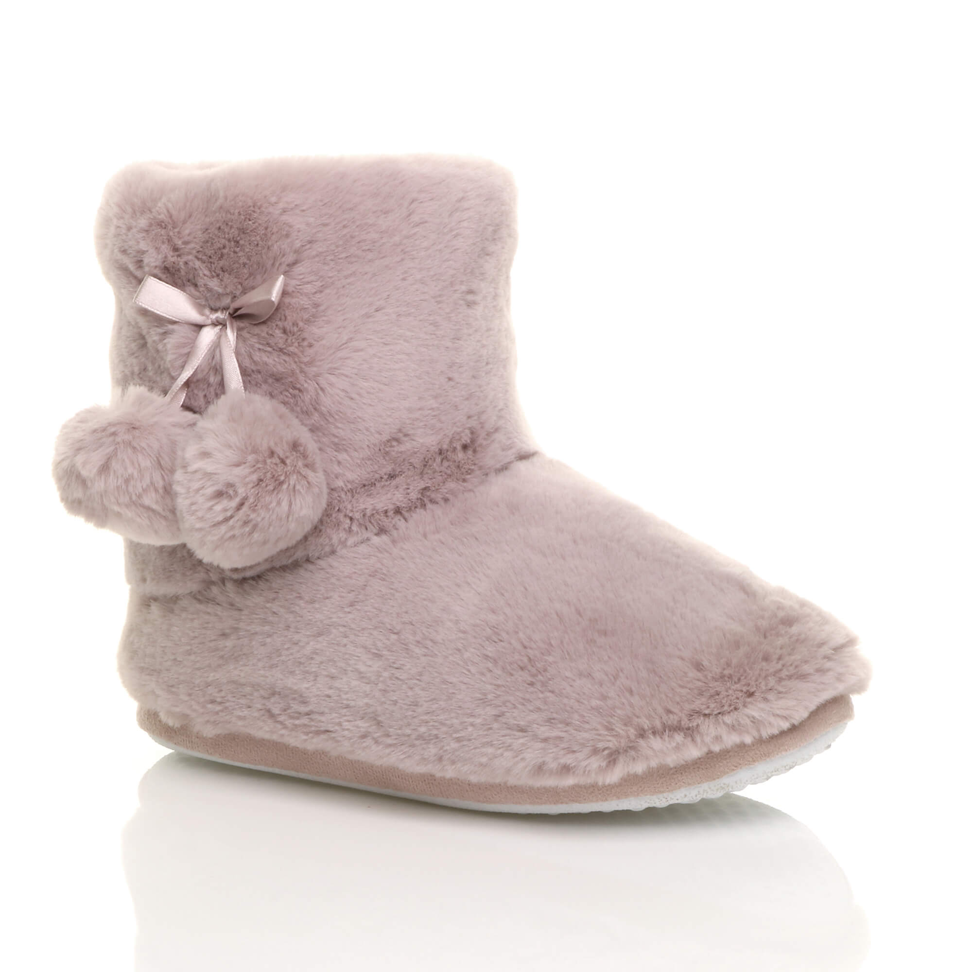 Mocha AJVANI Mocha Faux Fur Lined Slip On Memory Foam Mules Slippers, Image 1 of 6