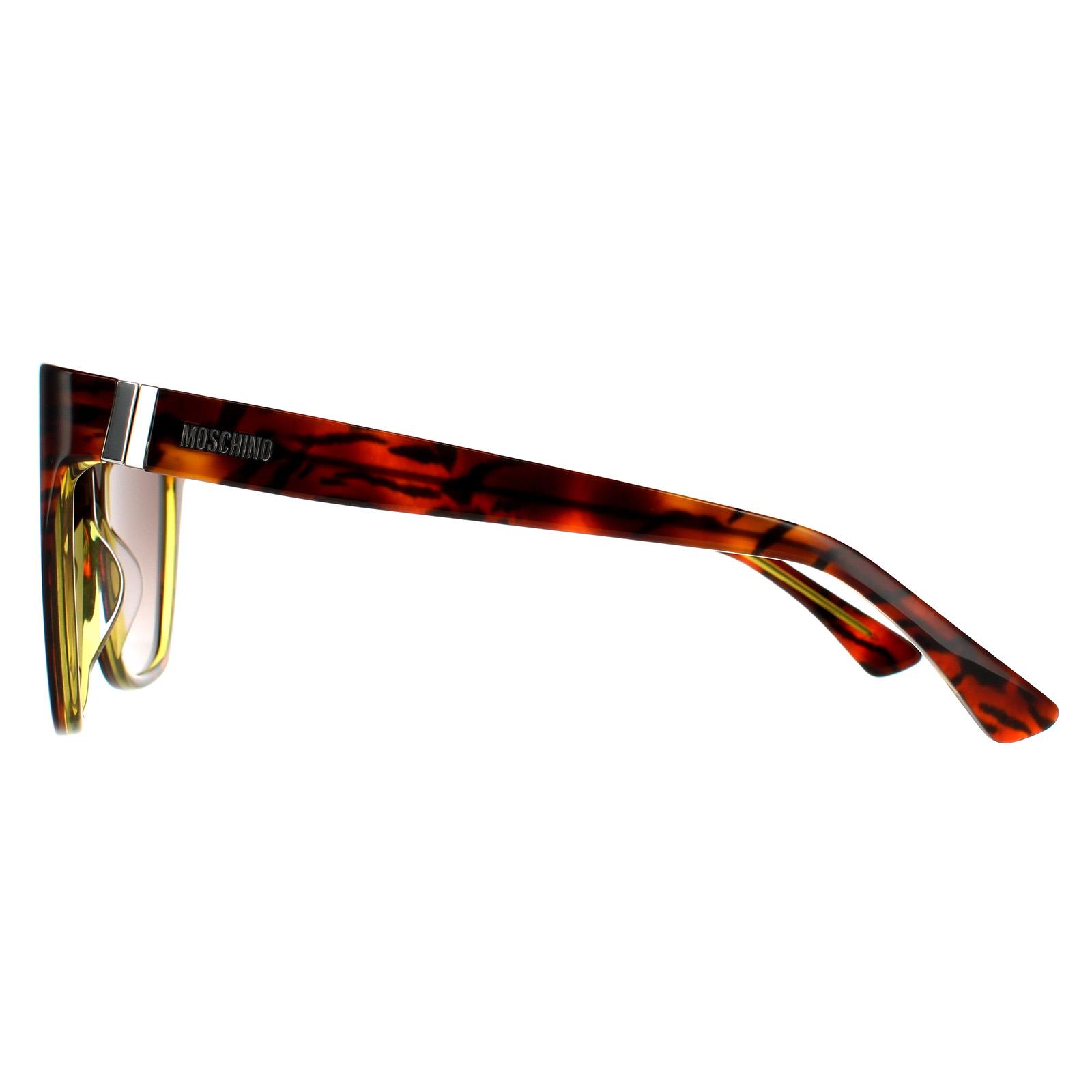 Brown Moschino Brown Square Havana Yellow Brown Gradient Sunglasses, Image 3 of 4