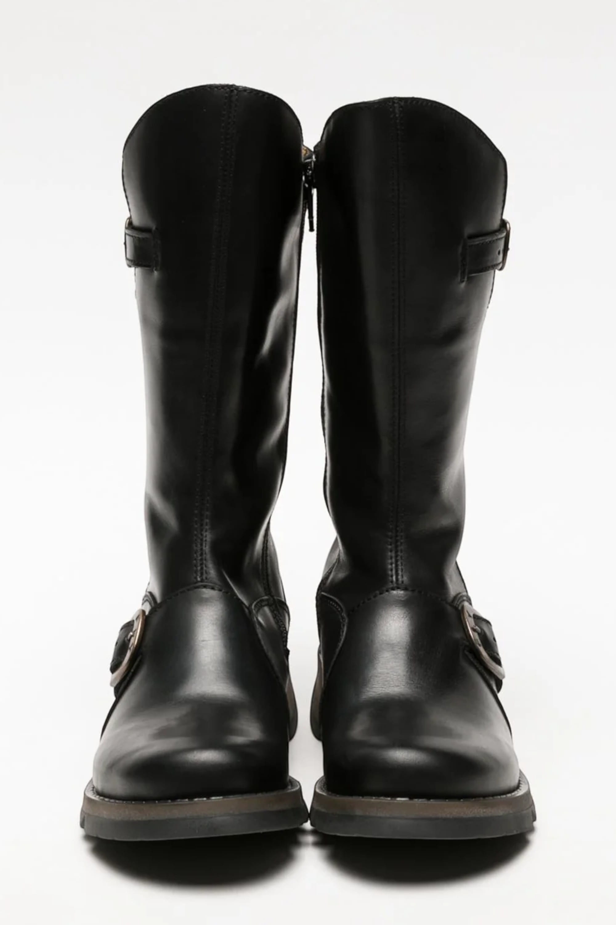 Black Womens Mid-Calf Platform Boots-MES2913, Image 5 of 6