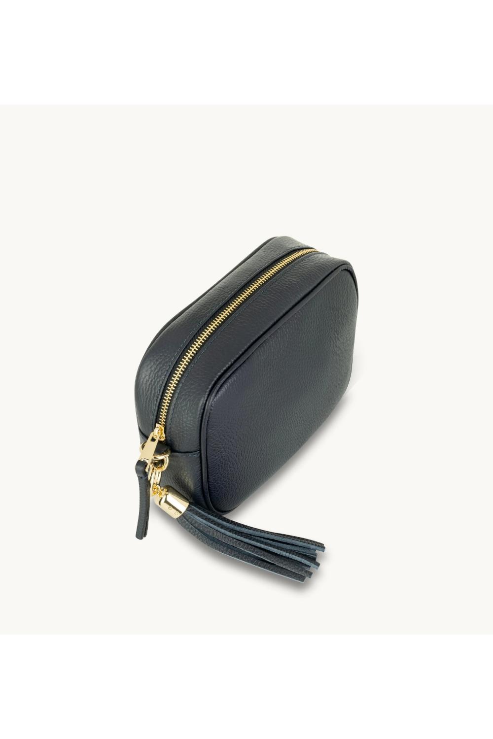 Navy The Tassel Navy Leather Crossbody Bag, Image 3 of 4