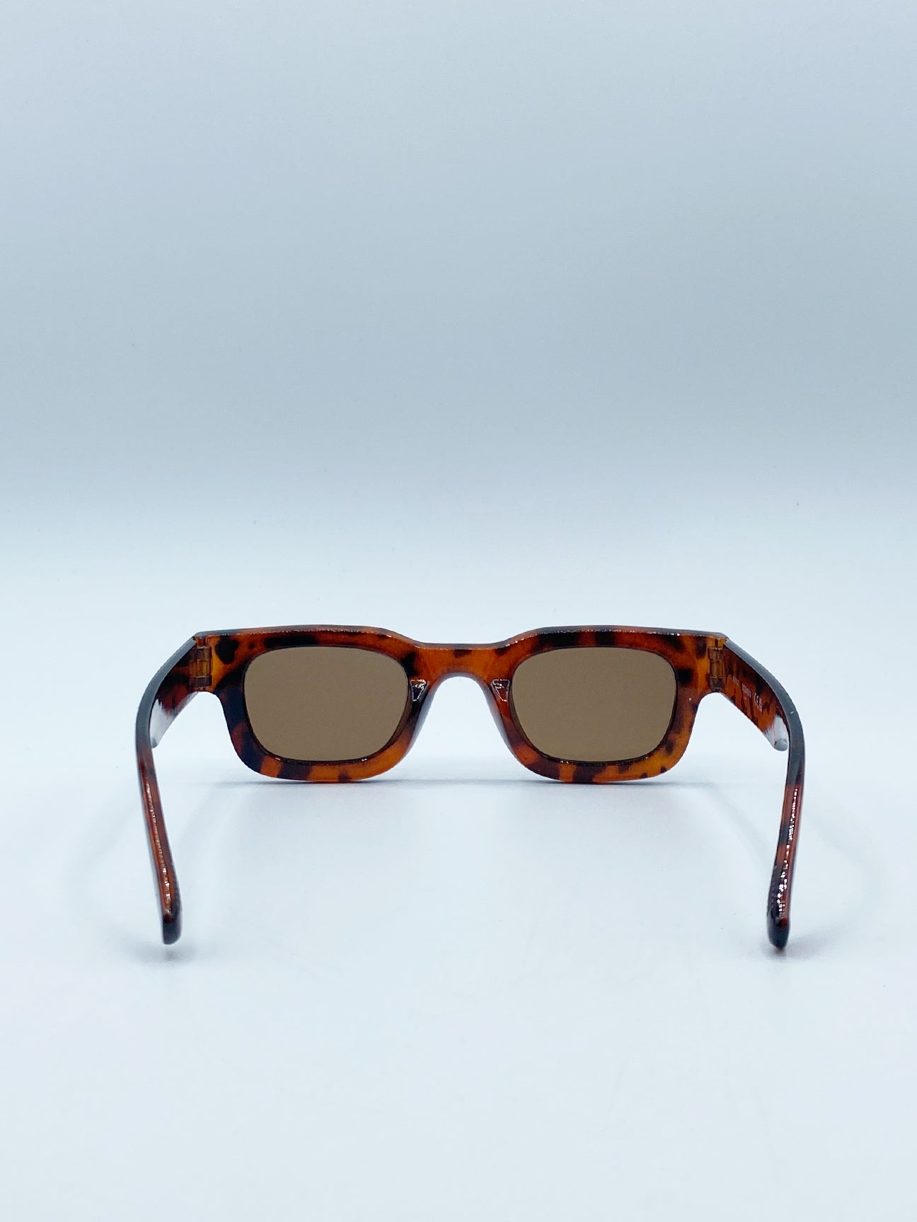 Brown Chunky Square Frame Sunglasses in Tortoiseshell, Image 4 of 4