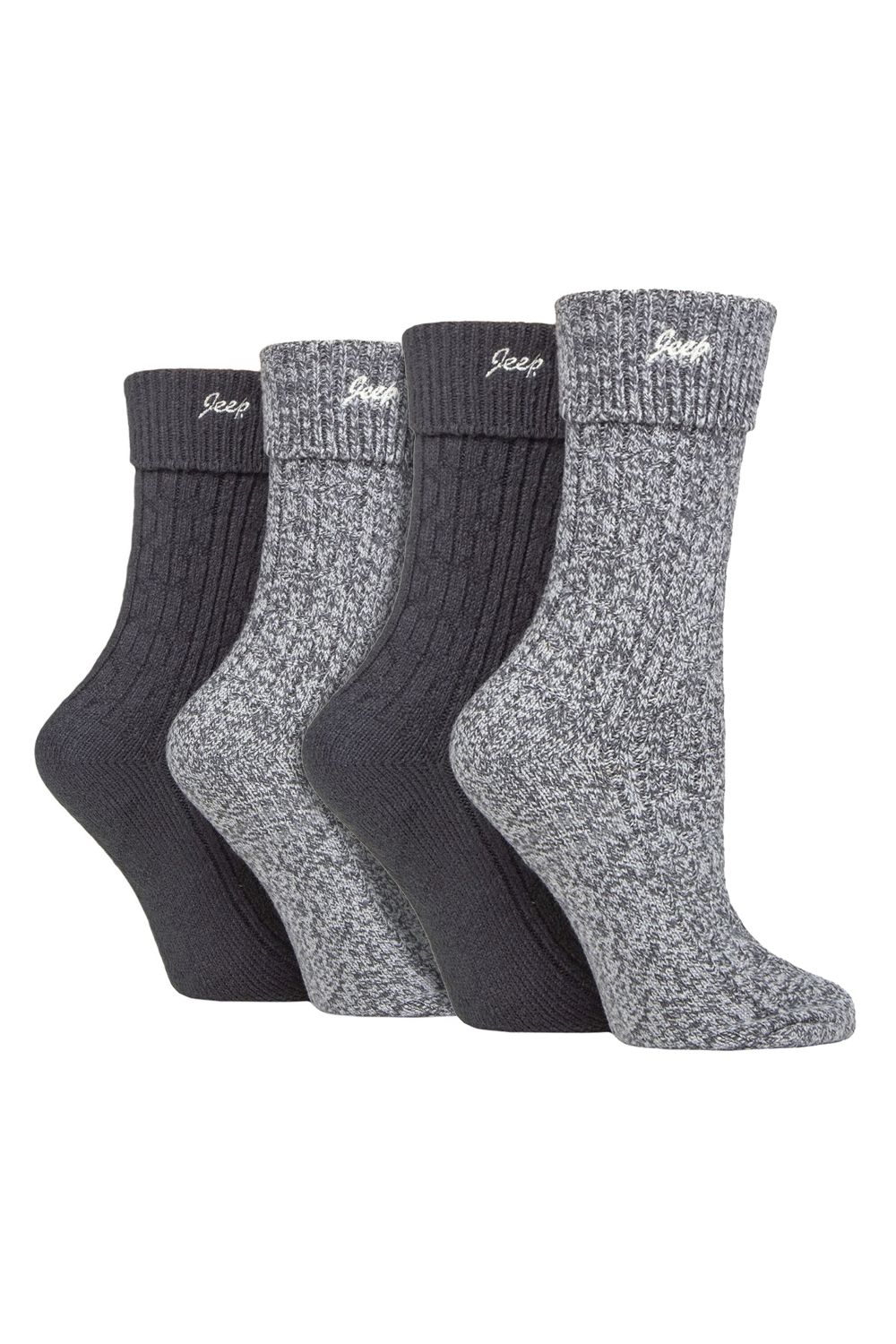 Black 4 Pack Super Soft Walking Boot Hiking Socks, Image 1 of 3