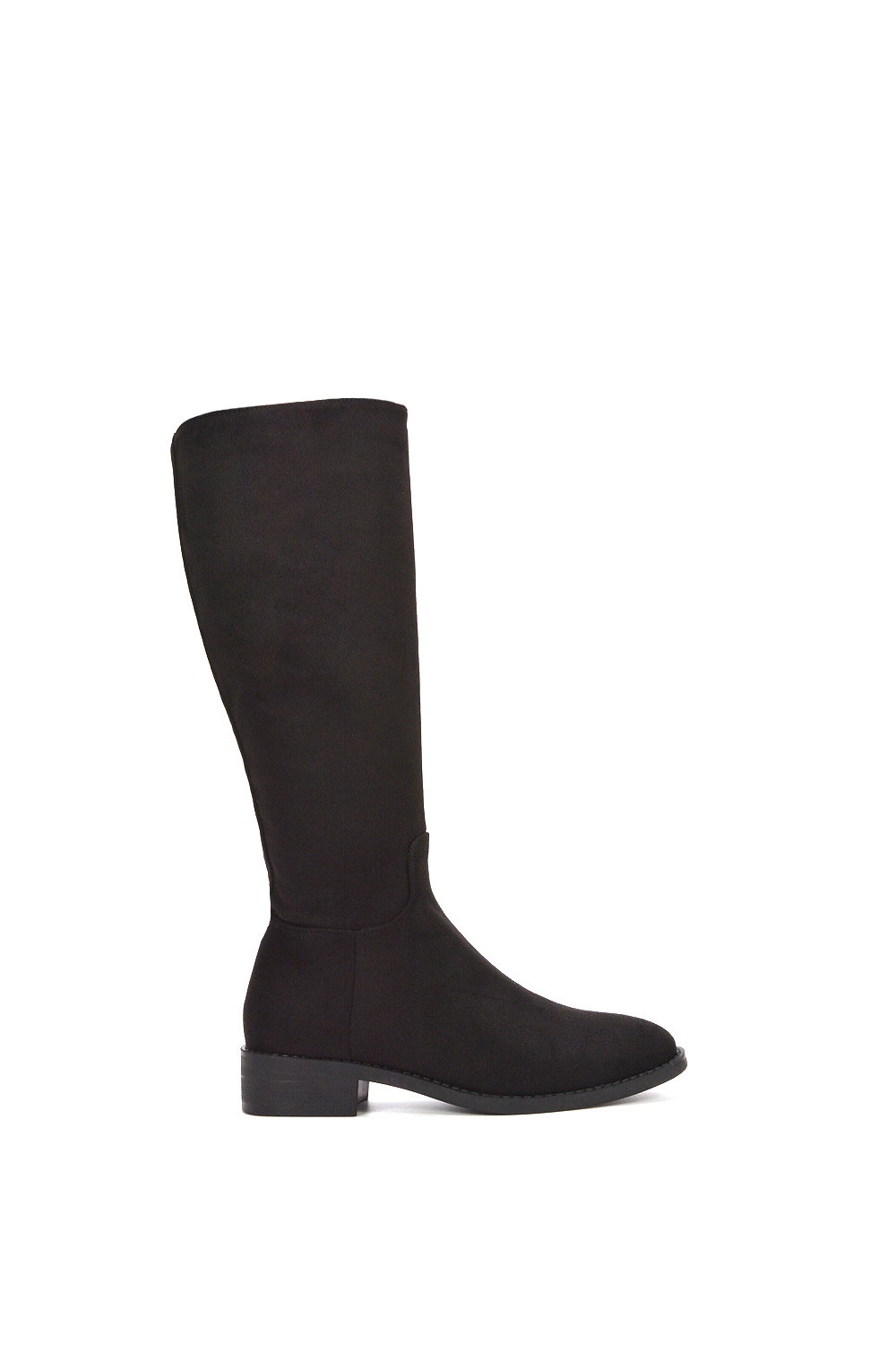 Black 'Lucia' Low Block Heel Knee High Riding Boots
