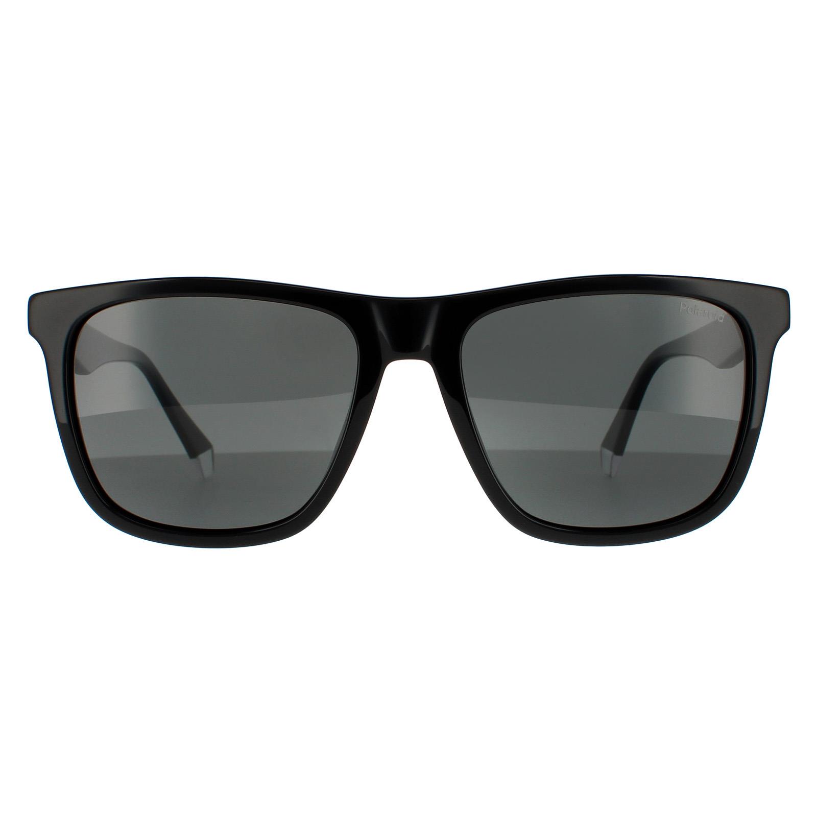 Black Polaroid Black Square Black Grey Polarized Sunglasses, Image 1 of 4