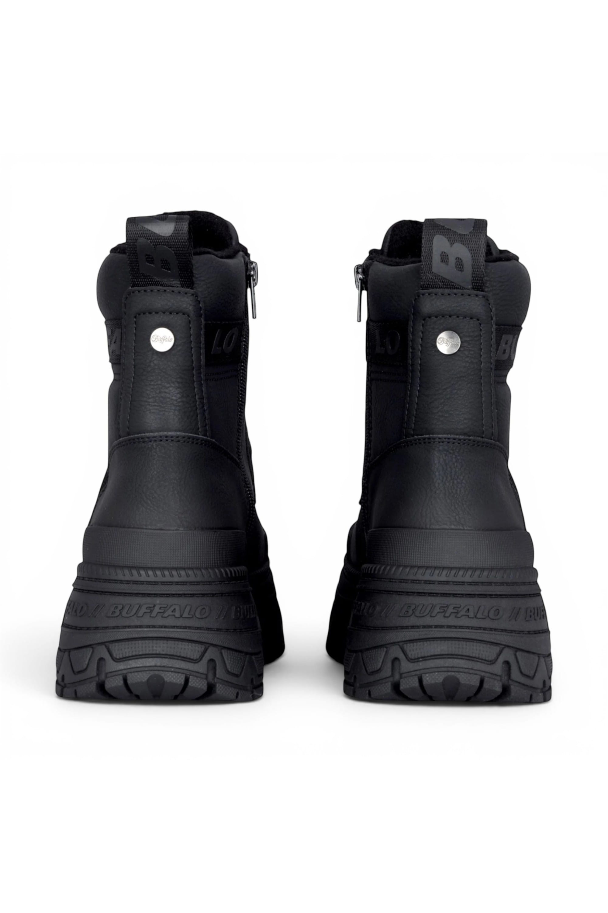 Black Womens Platform High Ankle Boots-Fusion, Image 6 of 7