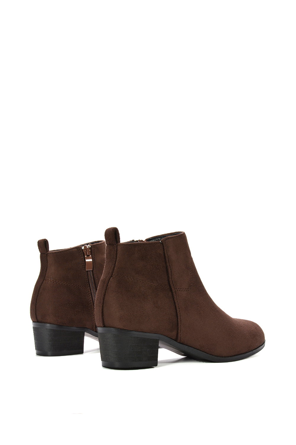 Brown 'Melodie' Zip Up Cowboy Ankle Boots With Low Block Heel, Image 4 of 6