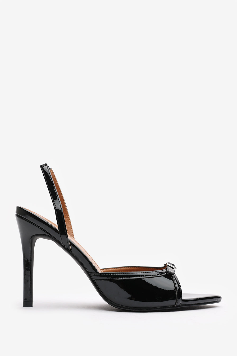 Black 'Journey' Pointed Open Toe Heel, Image 2 of 6