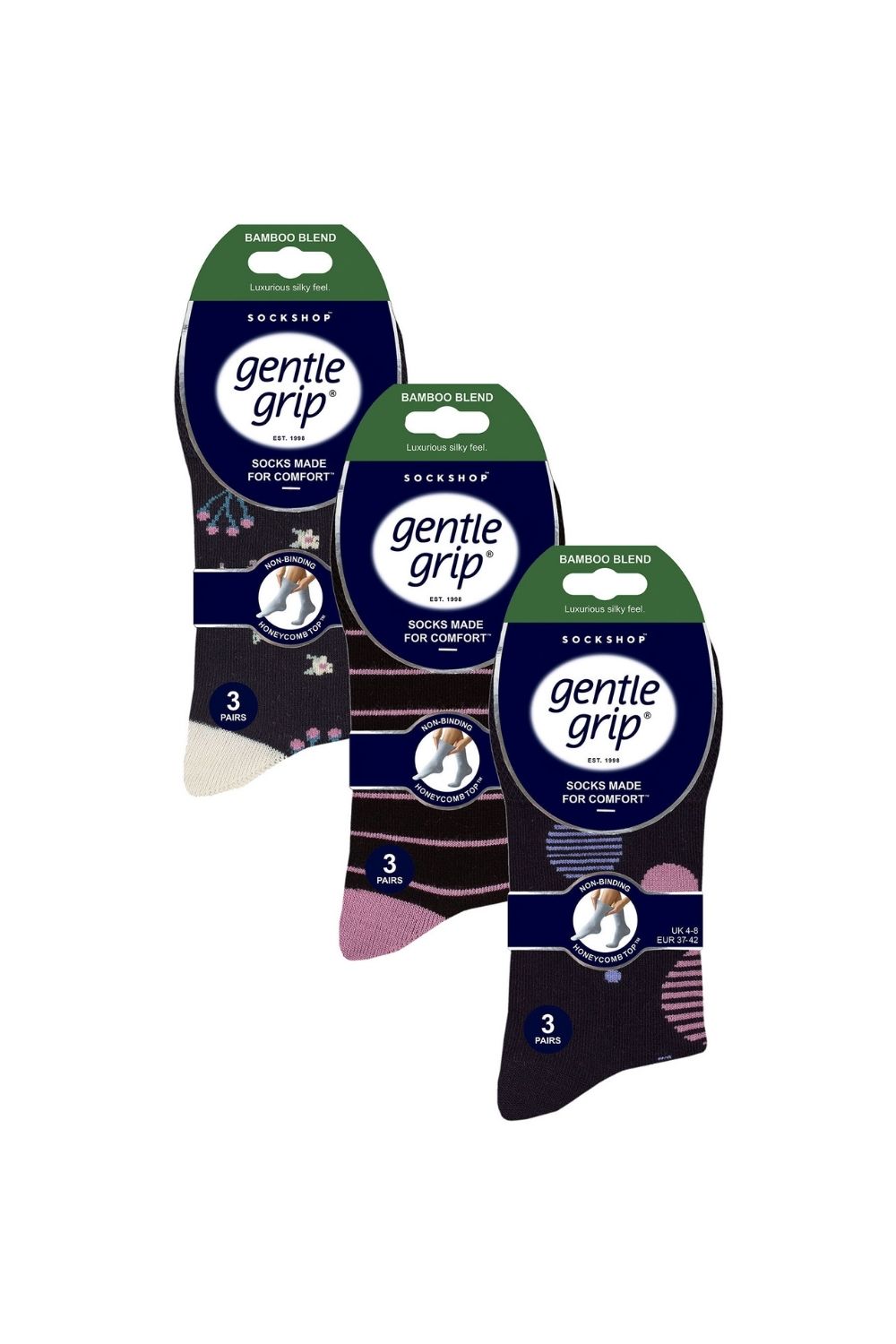 Ash 9 Pairs NON ELASTIC Soft Bamboo Socks, Image 2 of 3