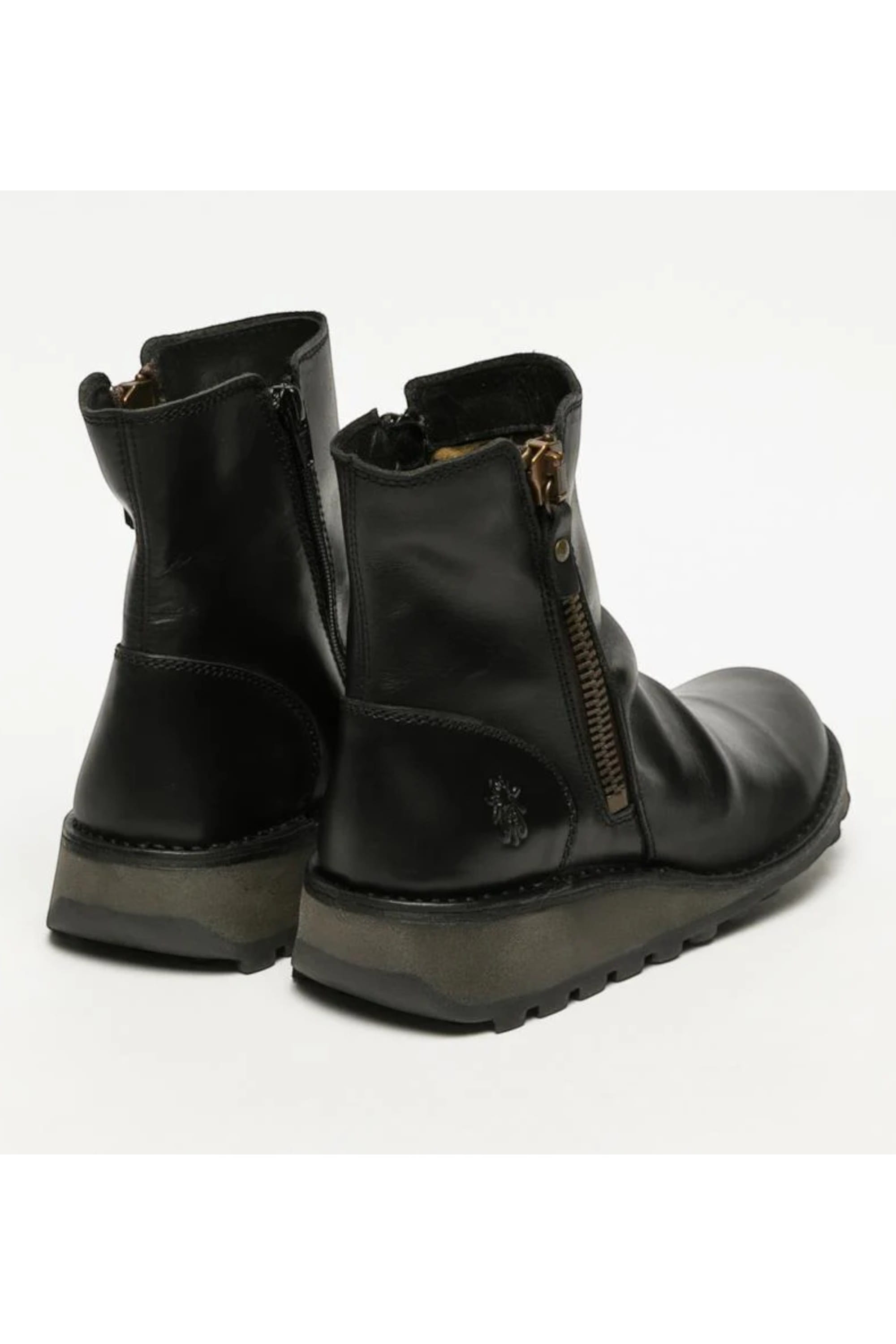 Black Womens Leather Heel Ankle Boots - Mon944, Image 4 of 8