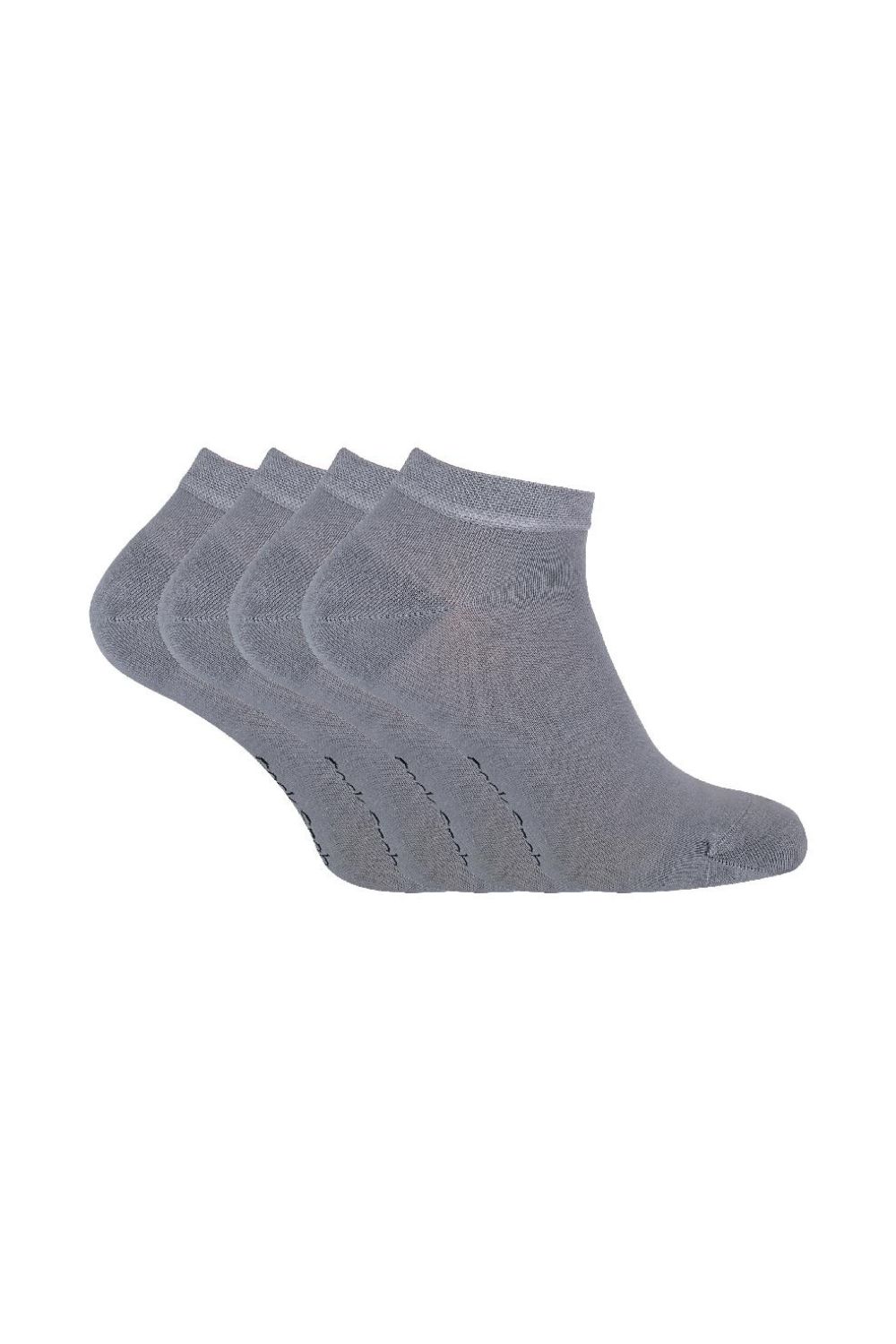 Grey 4 Pack Luxury Bamboo Low Cut Trainer Socks for Wo, Image 1 of 4