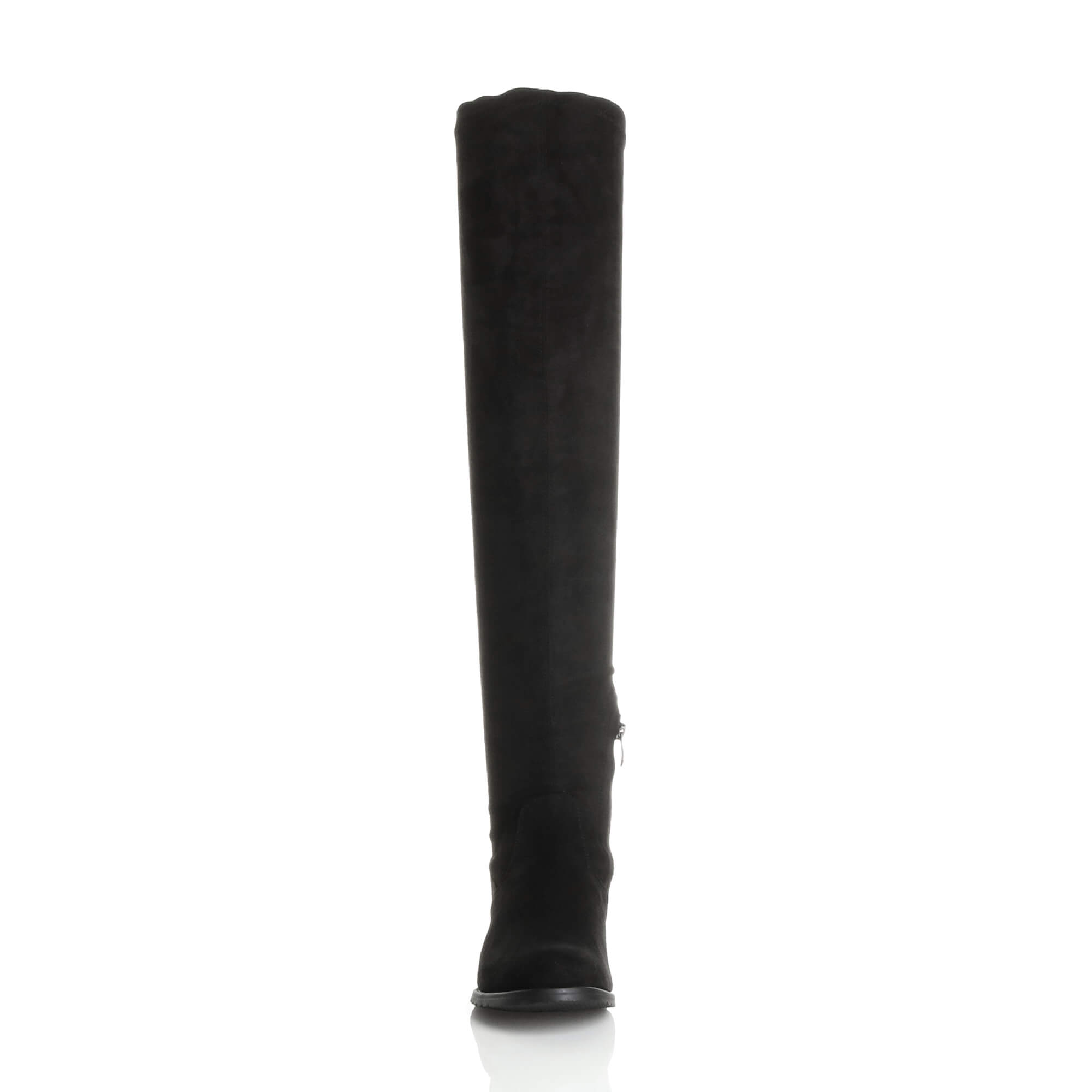 Black AJVANI Black Stretchy Sock Over The Knee Boots, Image 6 of 6