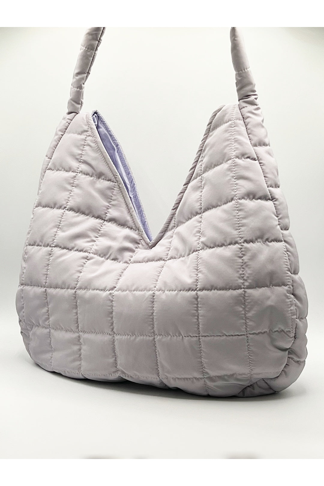 Lilac Oversized Quilted Shoulder Bag, Image 2 of 4