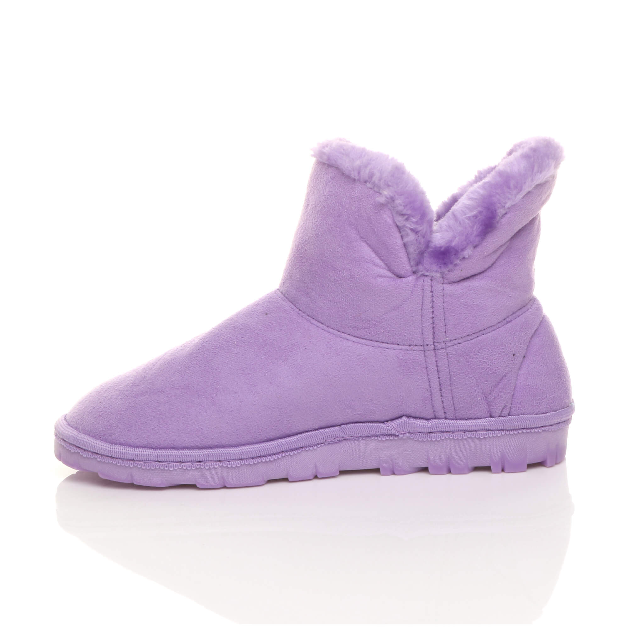 Lilac AJVANI Lilac Faux Fur Lined Ankle Boots Slippers, Image 3 of 6