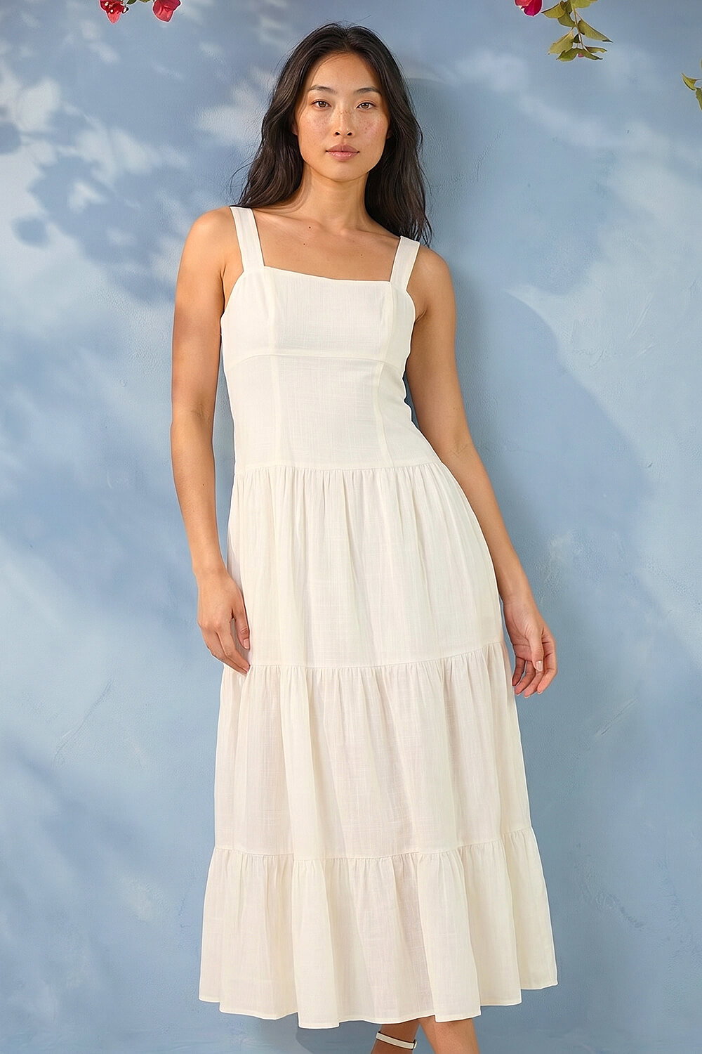 Ivory  Petite Seam Detail Midi Dress, Image 3 of 4