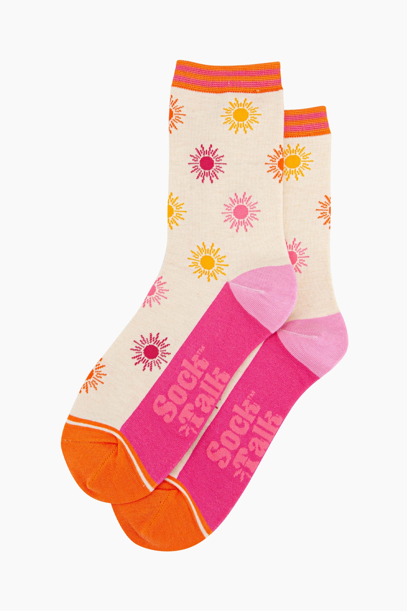 Cream Summer Sunshine Bamboo Socks - Cream, Image 2 of 4